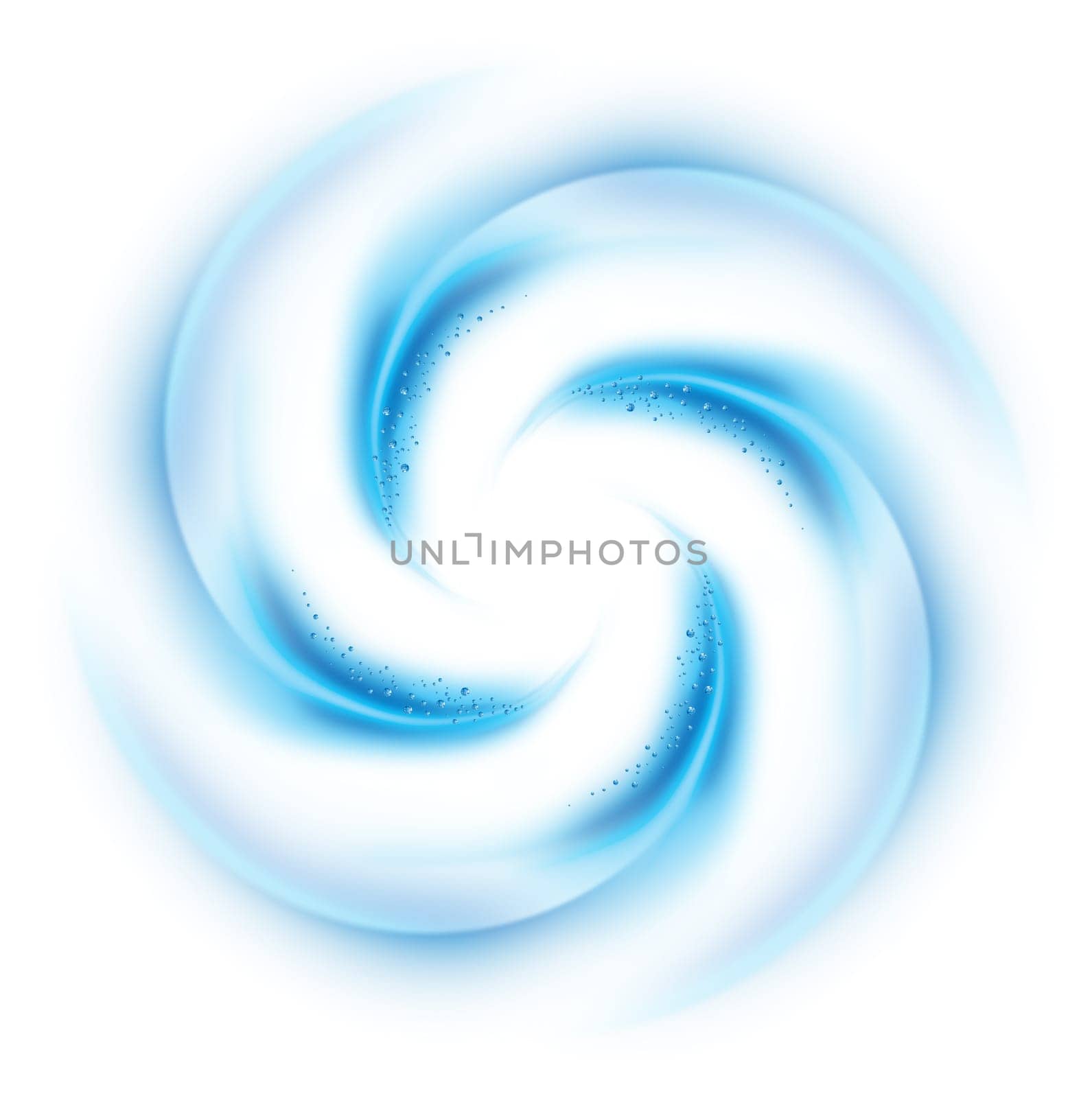 Blue vortex on white background for design