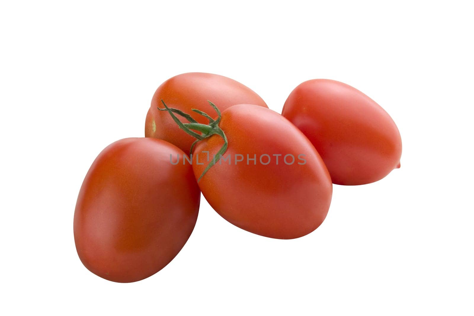 Bunch of tomatoes on white background.