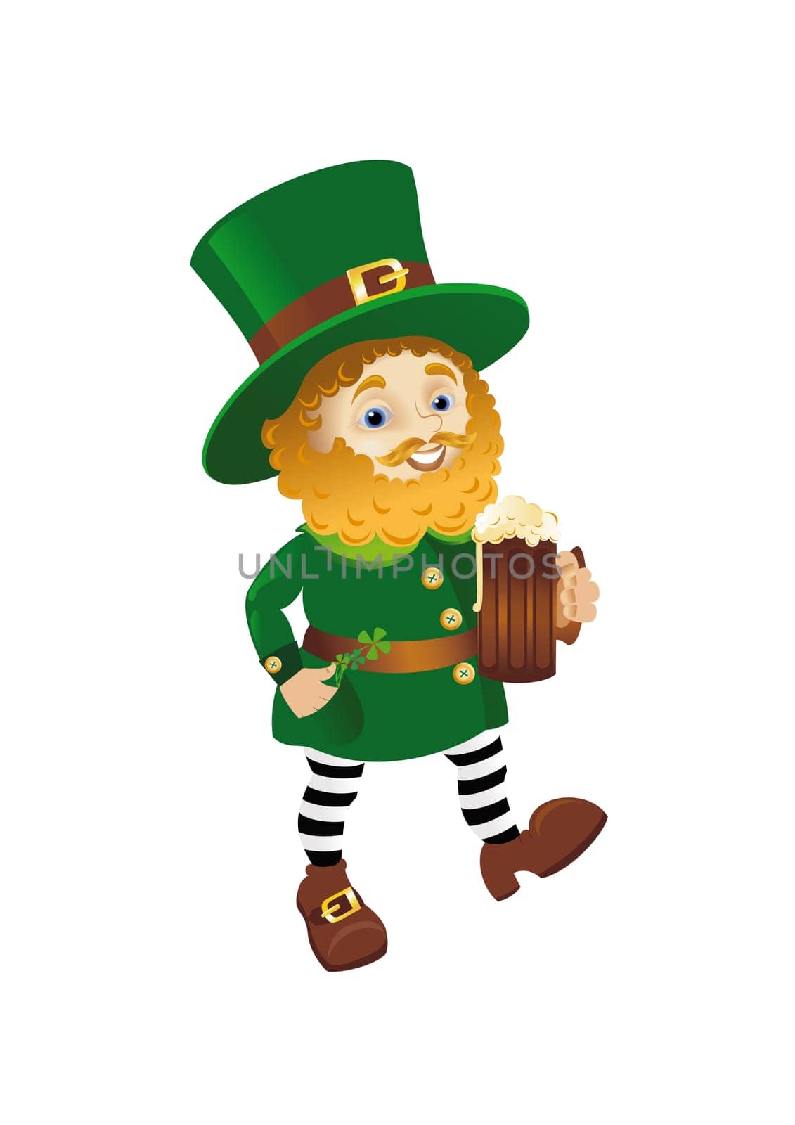 Funny Leprechaun going with Ale