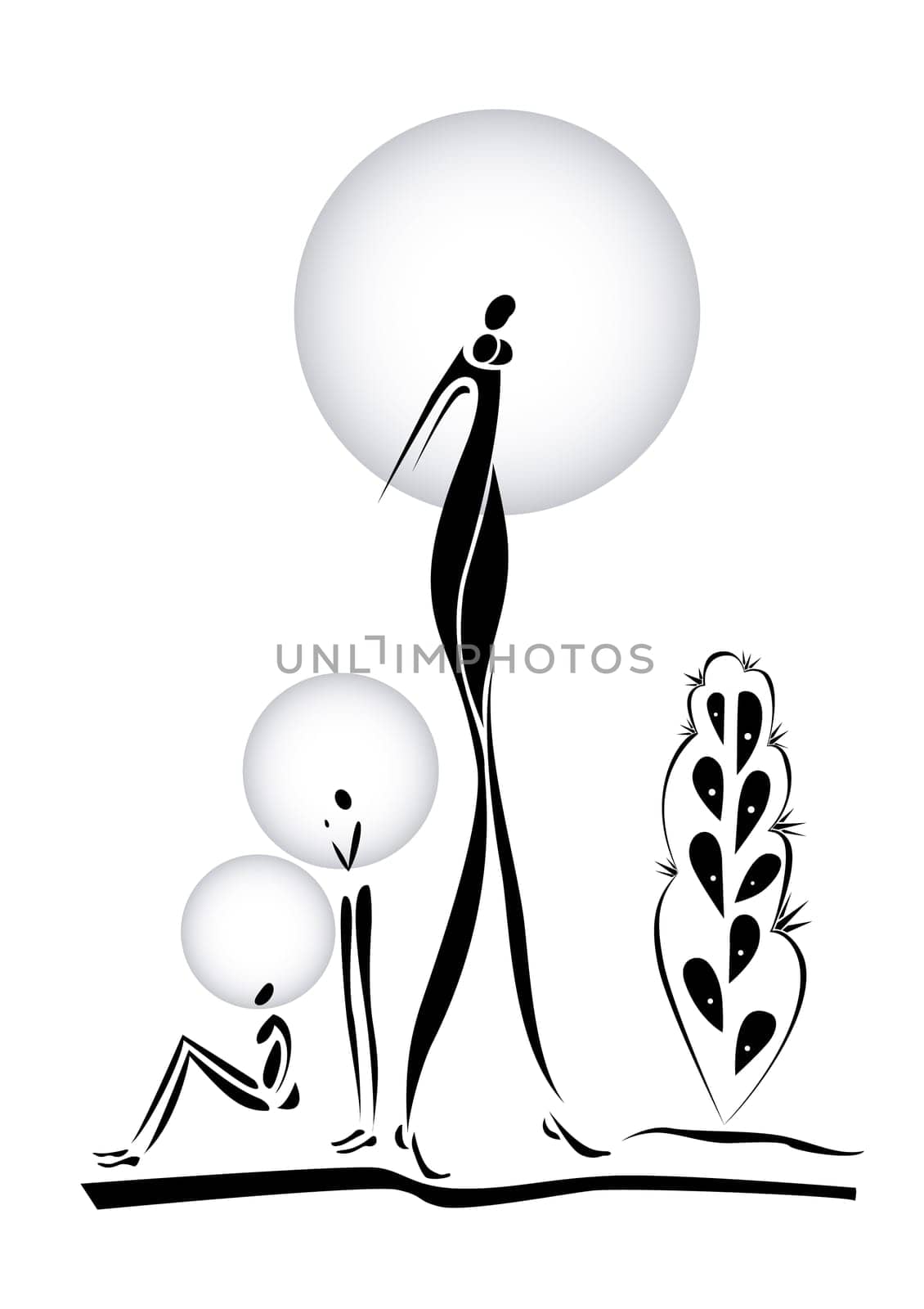 Africans. Illustration on white background for design