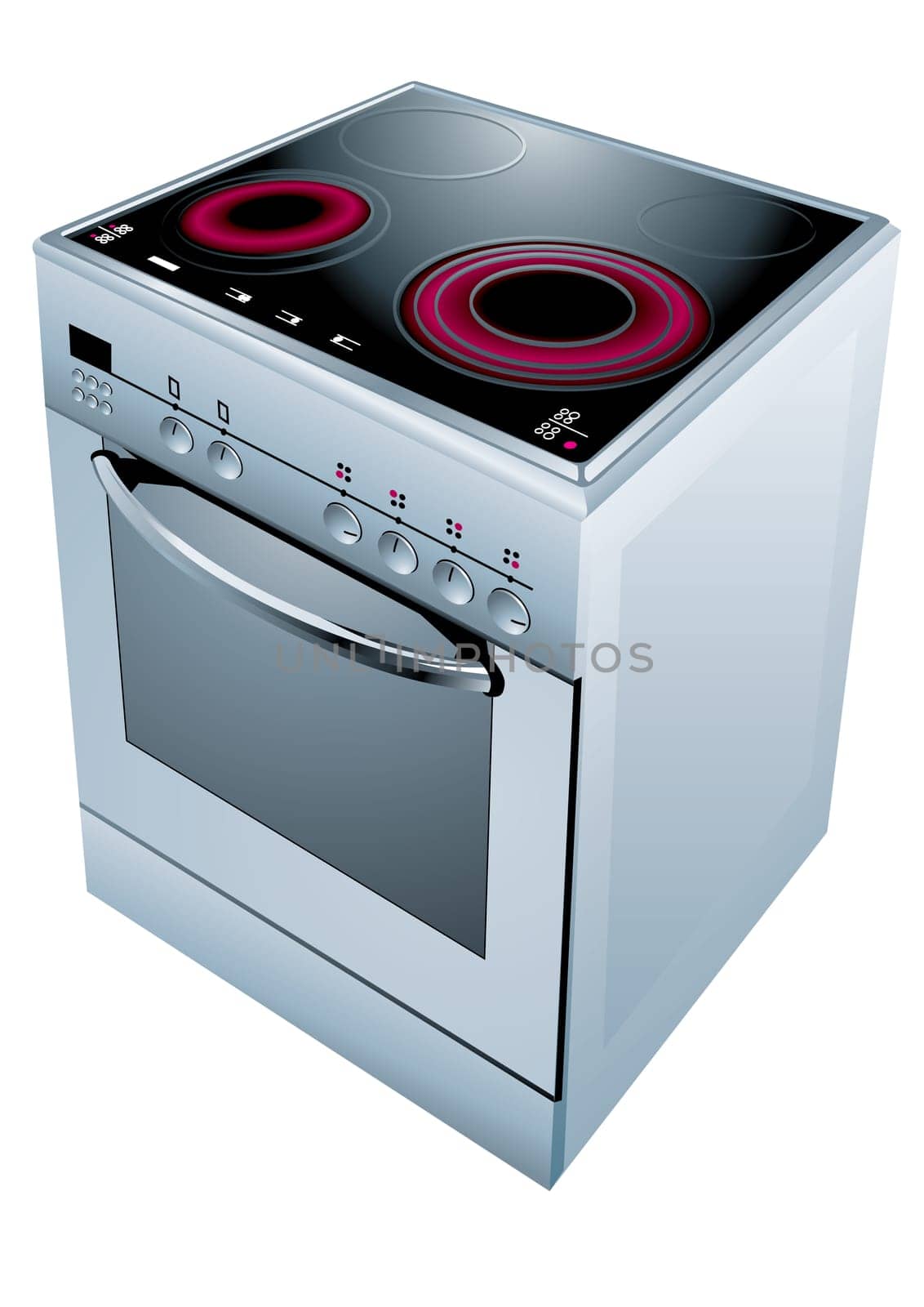 Electric cooker oven. Vector illustration.