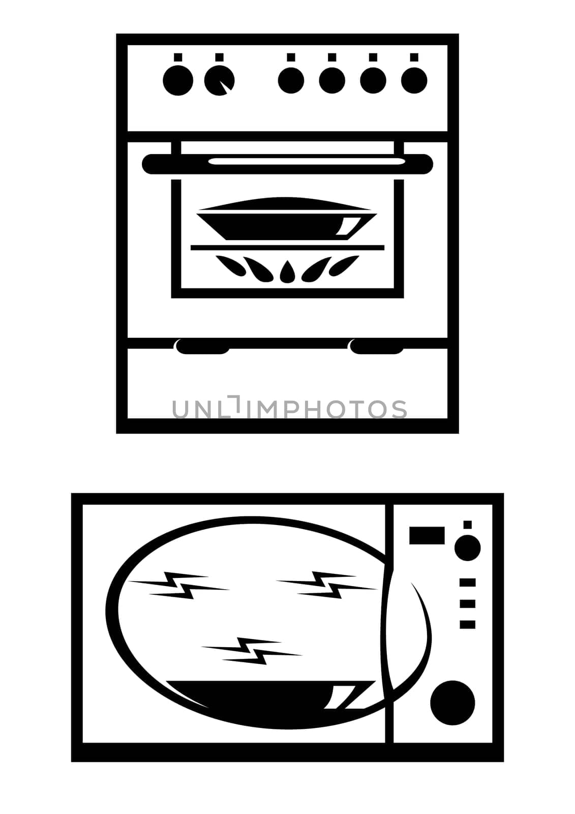 Kitchen appliances. Illustration on white background
