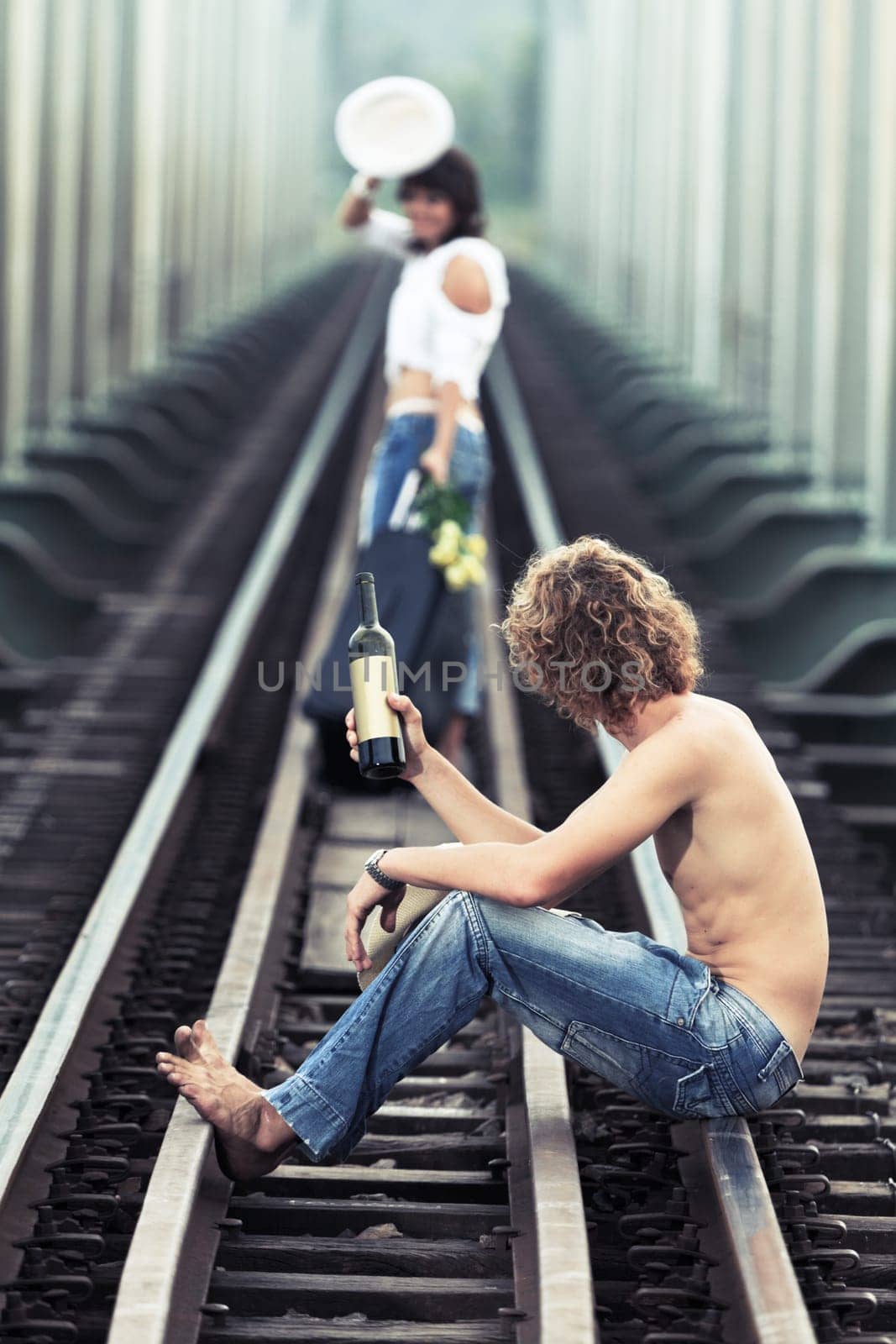 Young woman says goodbye to a friend