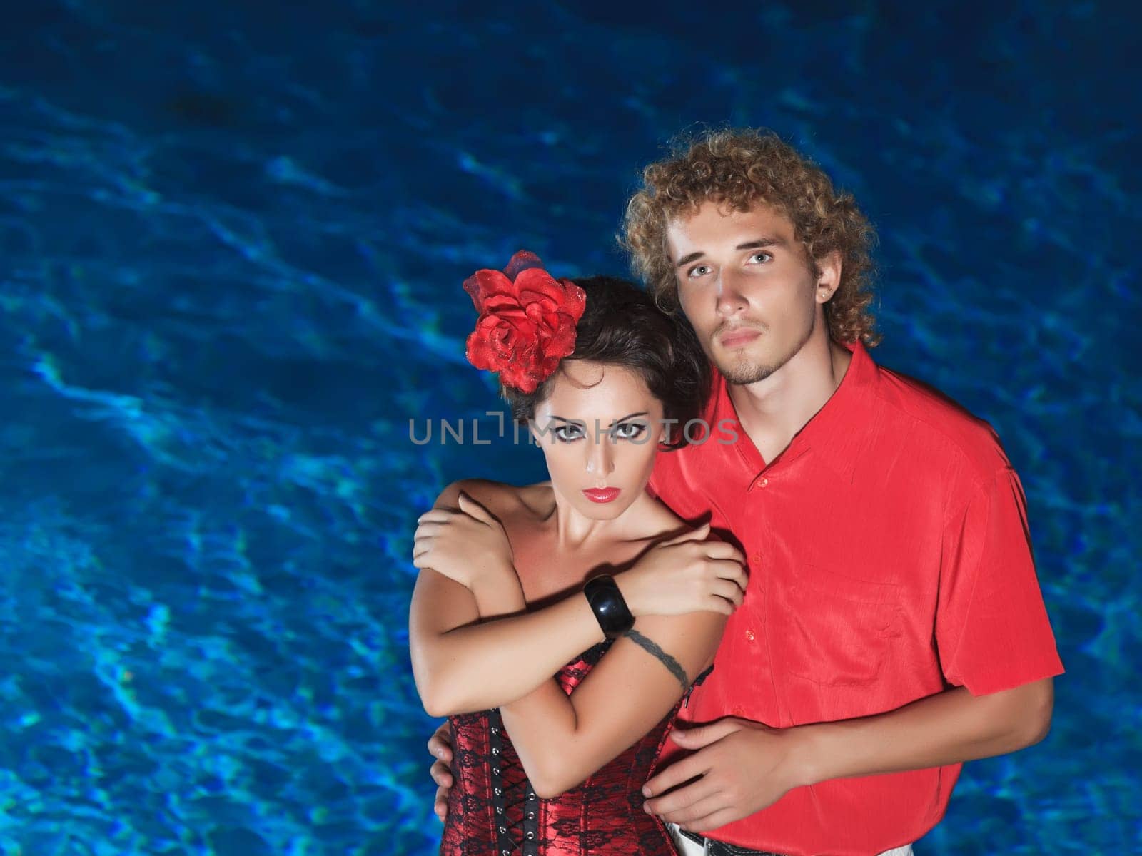 High contrast image of beautiful attractive couple