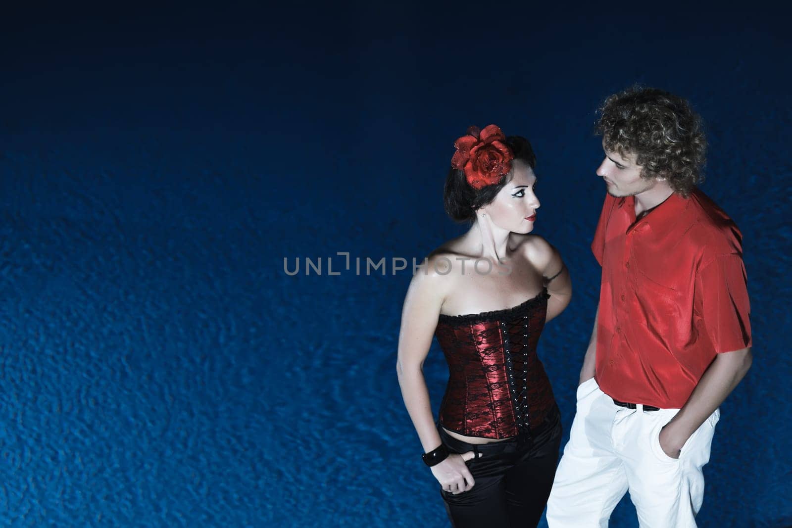 High contrast image of beautiful attractive couple