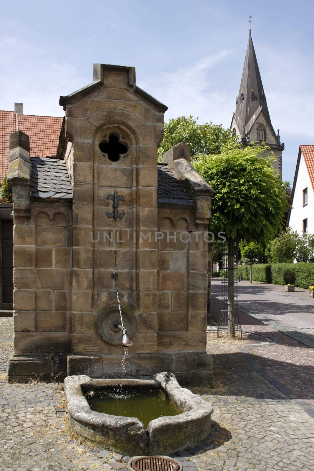 Fountain in the new town of Warburg