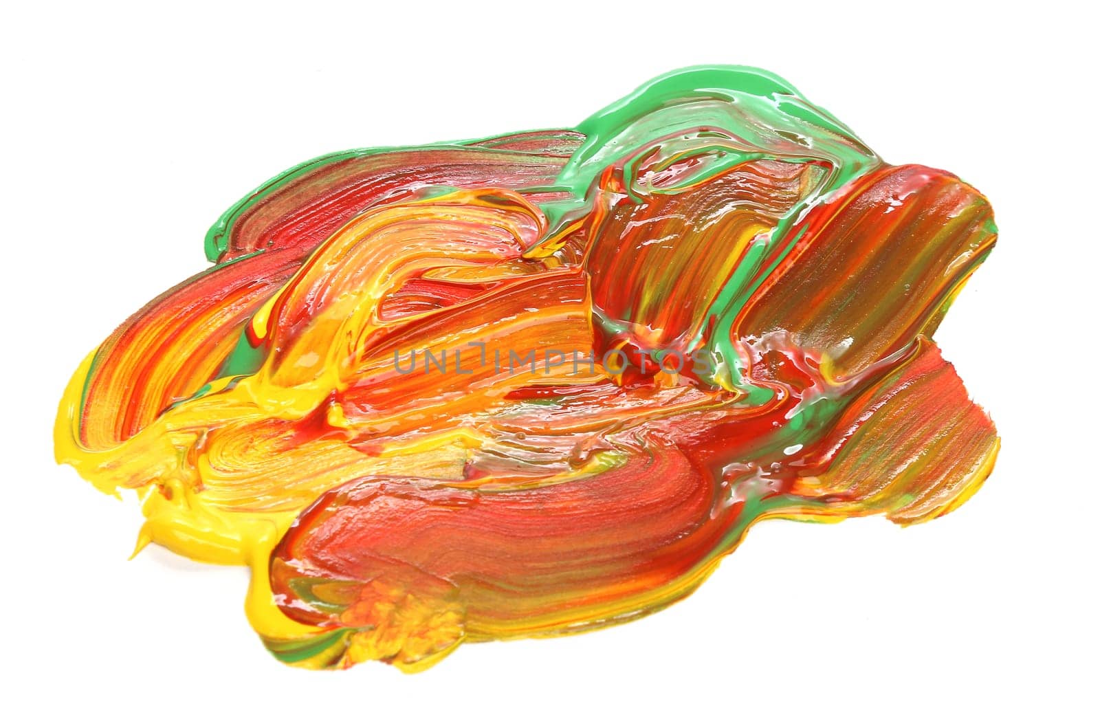 Colorful strokes over white background