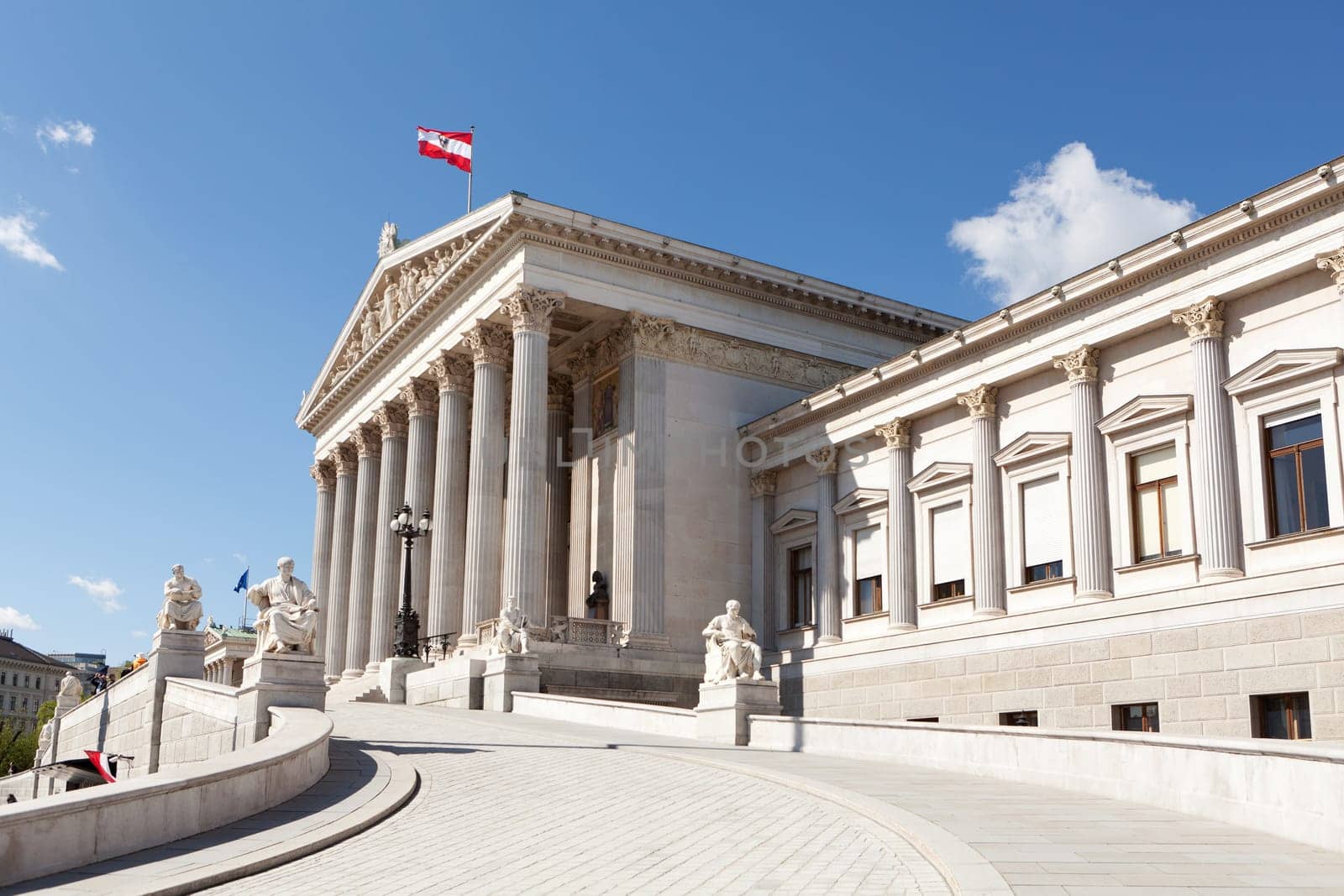 Austrian Parliament in Vienna,historic building on the Ring Strasse