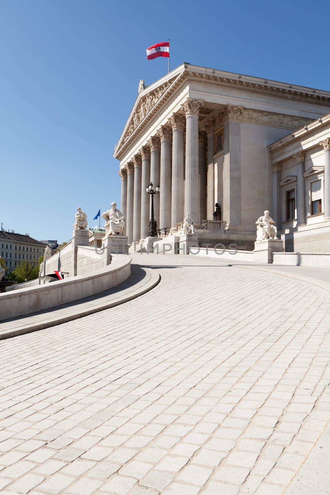 Austrian Parliament in Vienna,historic building on the Ring Strasse