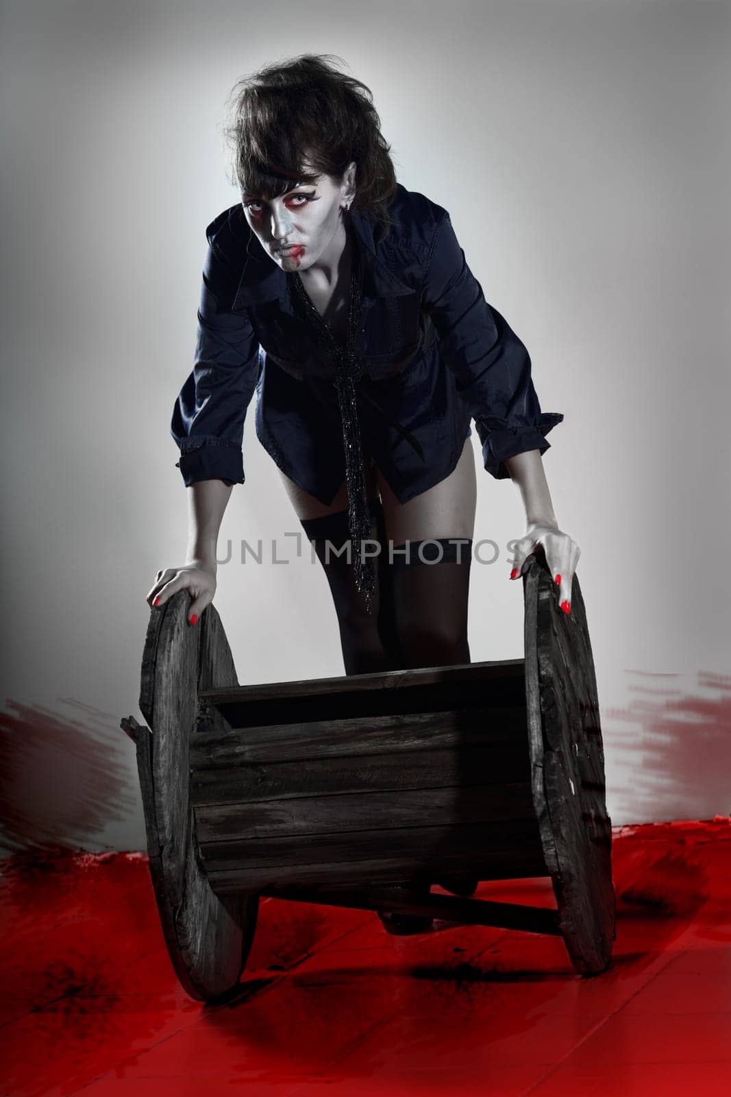 Woman as a vampire. Halloween face art