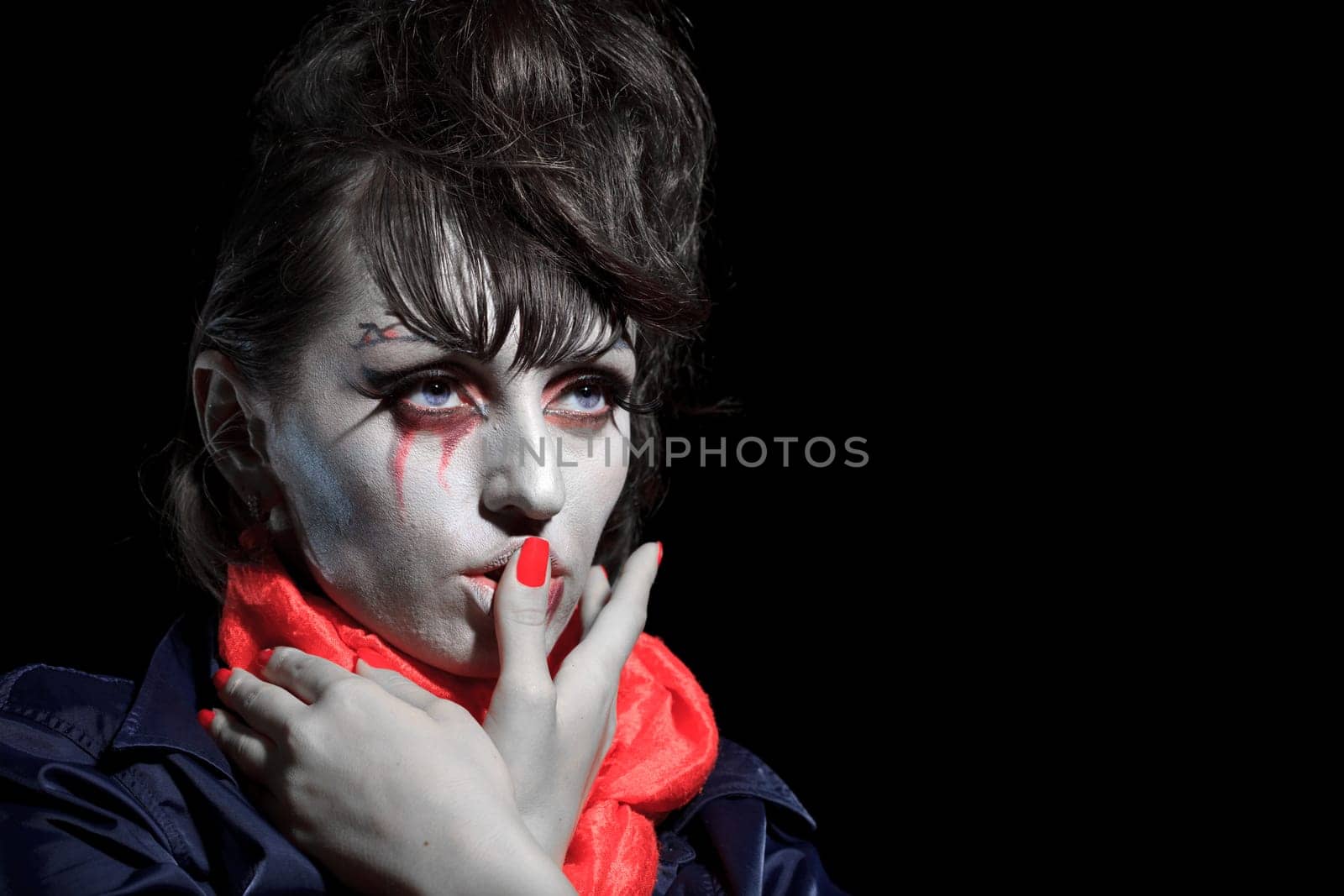 Woman as a vampire. Halloween face art