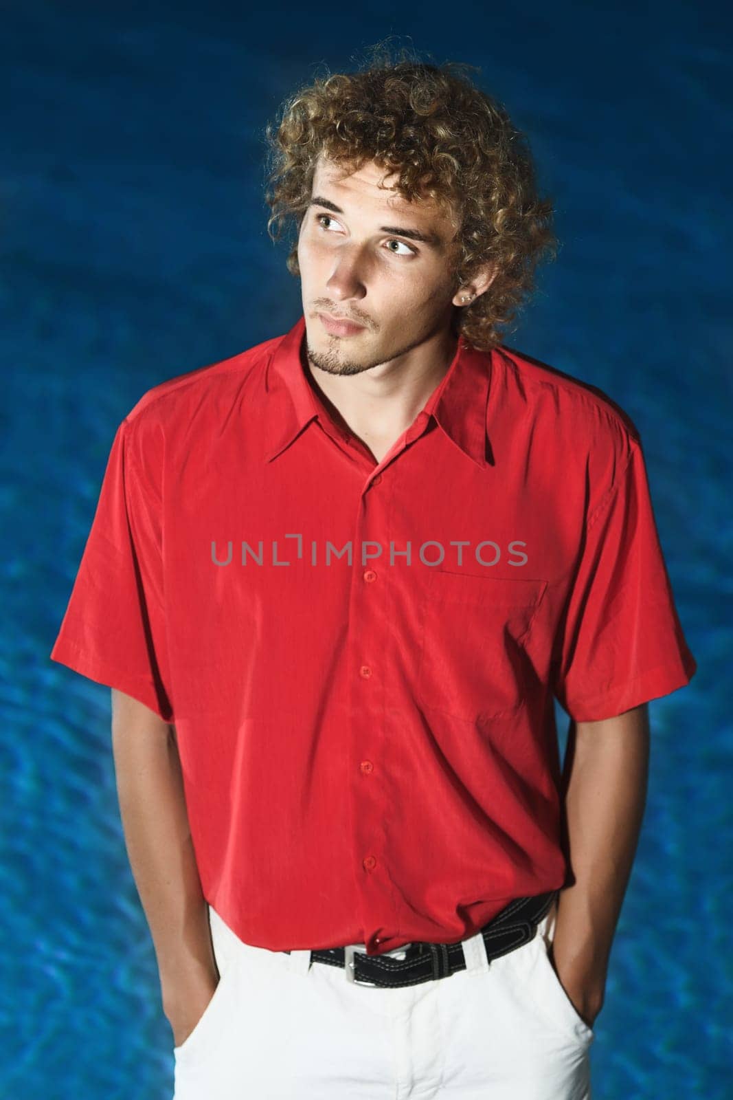 High contrast image of a handsome man