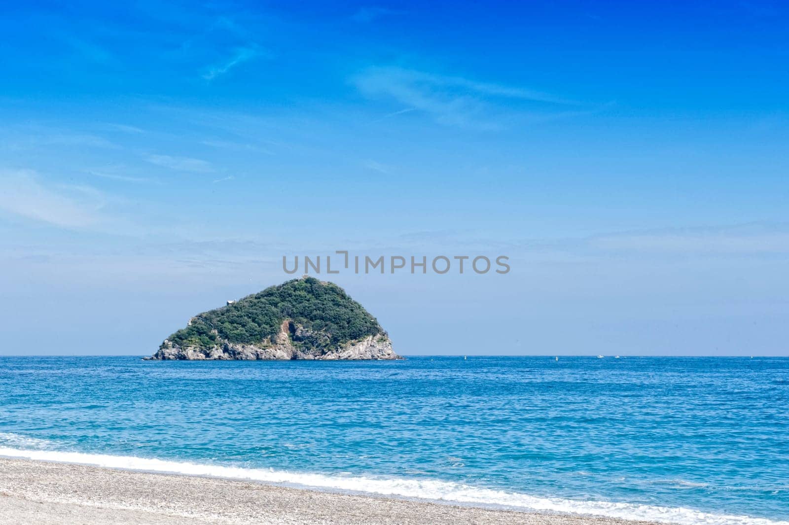 gallinara the small island in the Ligurian Sea