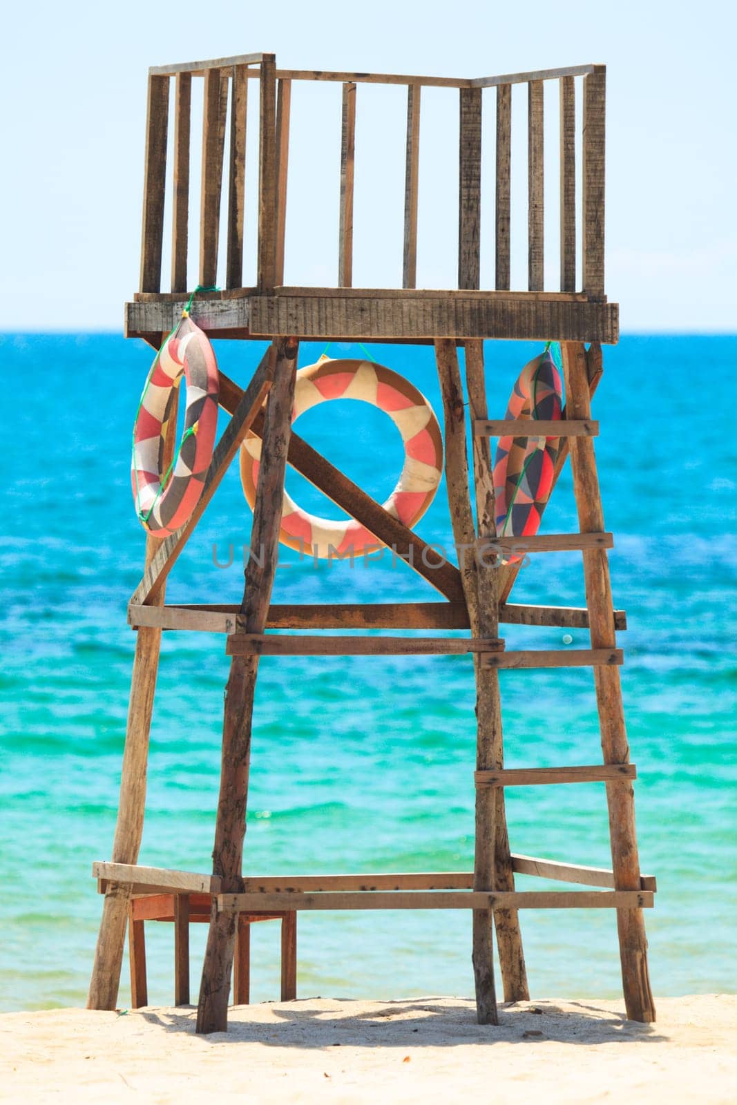 Lifeguard tower on the beach.