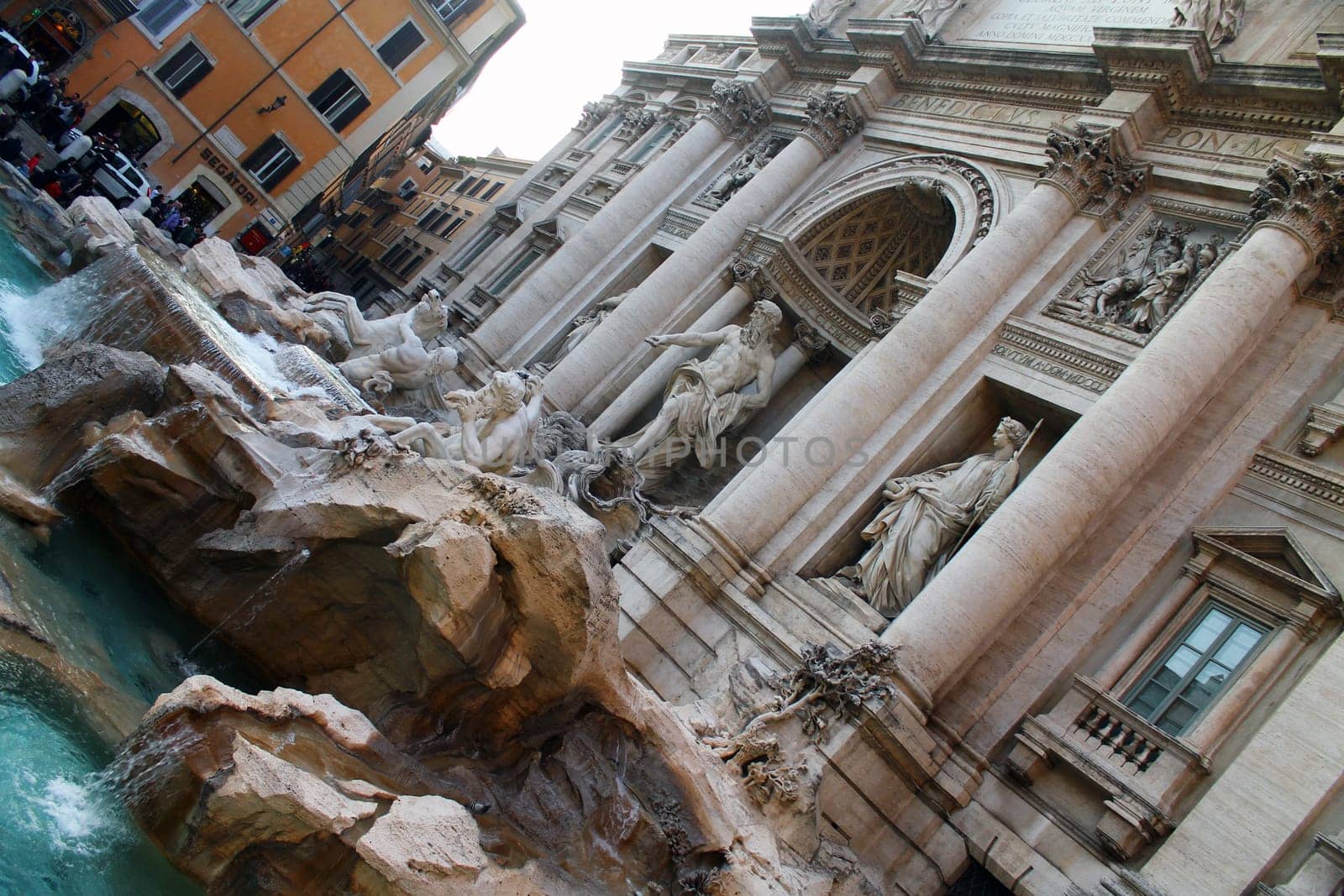 Detail of fountain of Trevi in Rome