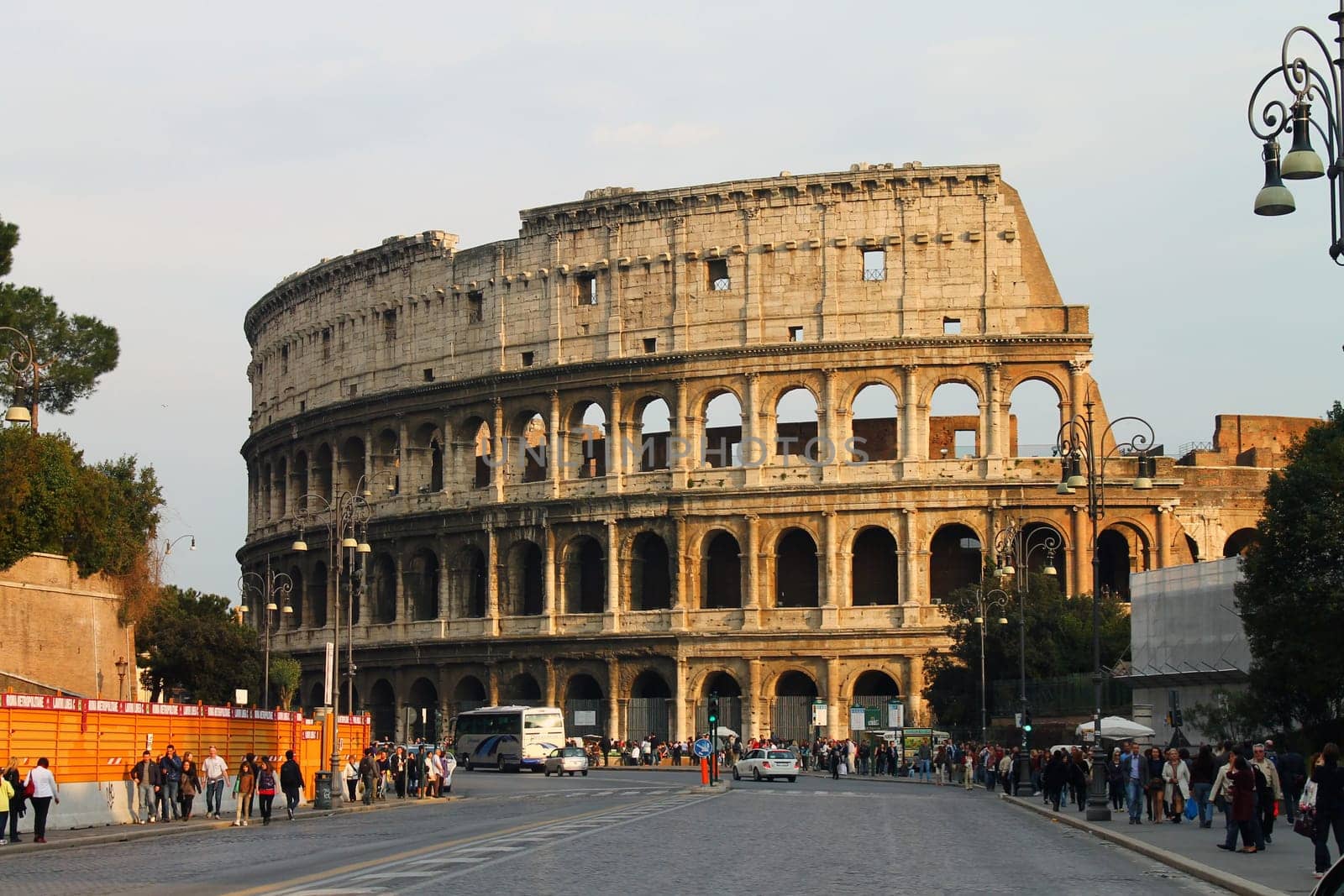A shot of the colosseum in Rome