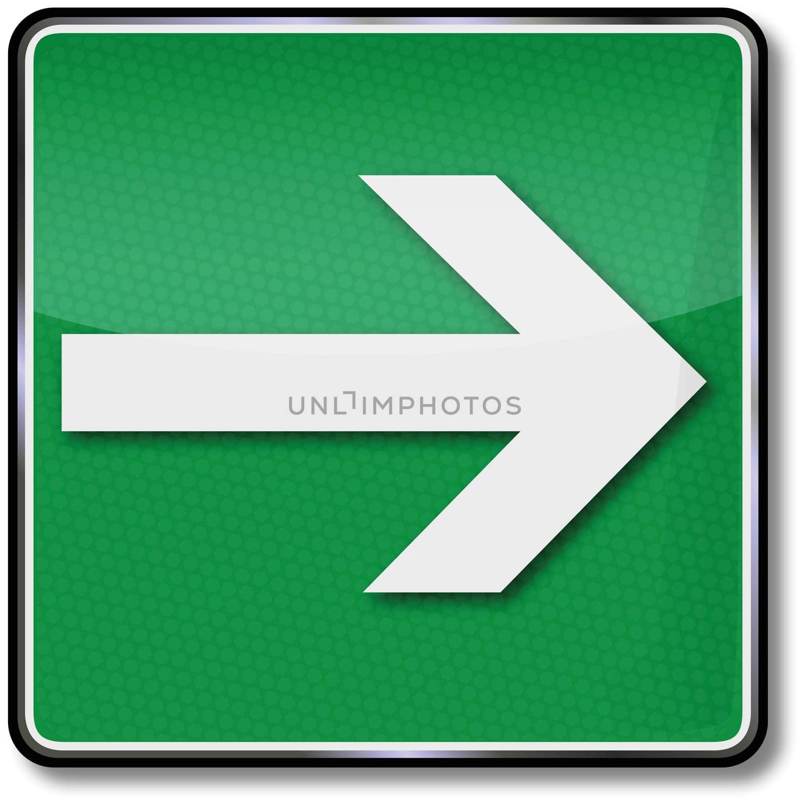 Fire protection sign arrow to the right