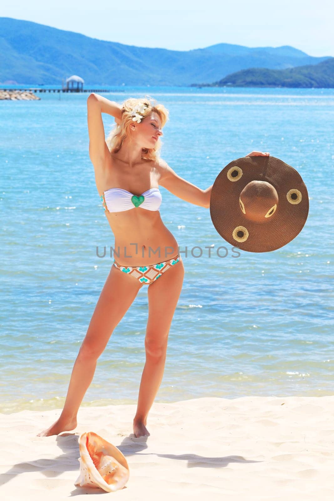 Beautiful woman in bikini on the beach