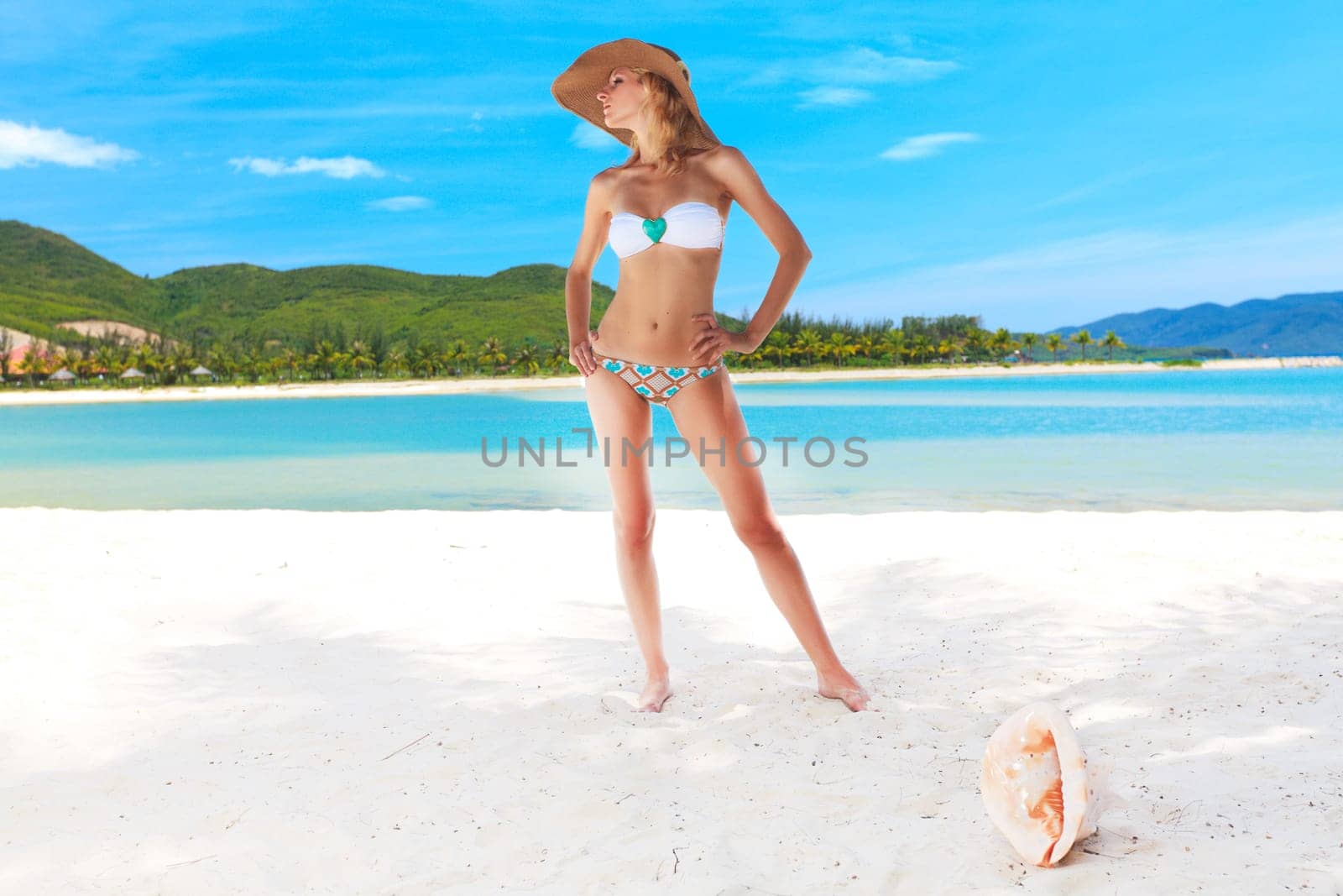 Beautiful woman in bikini on the beach