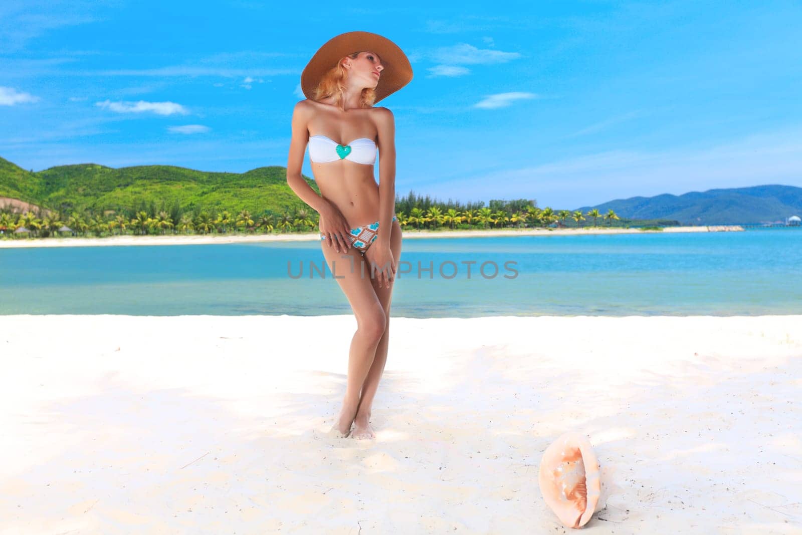 Beautiful woman in bikini on the beach