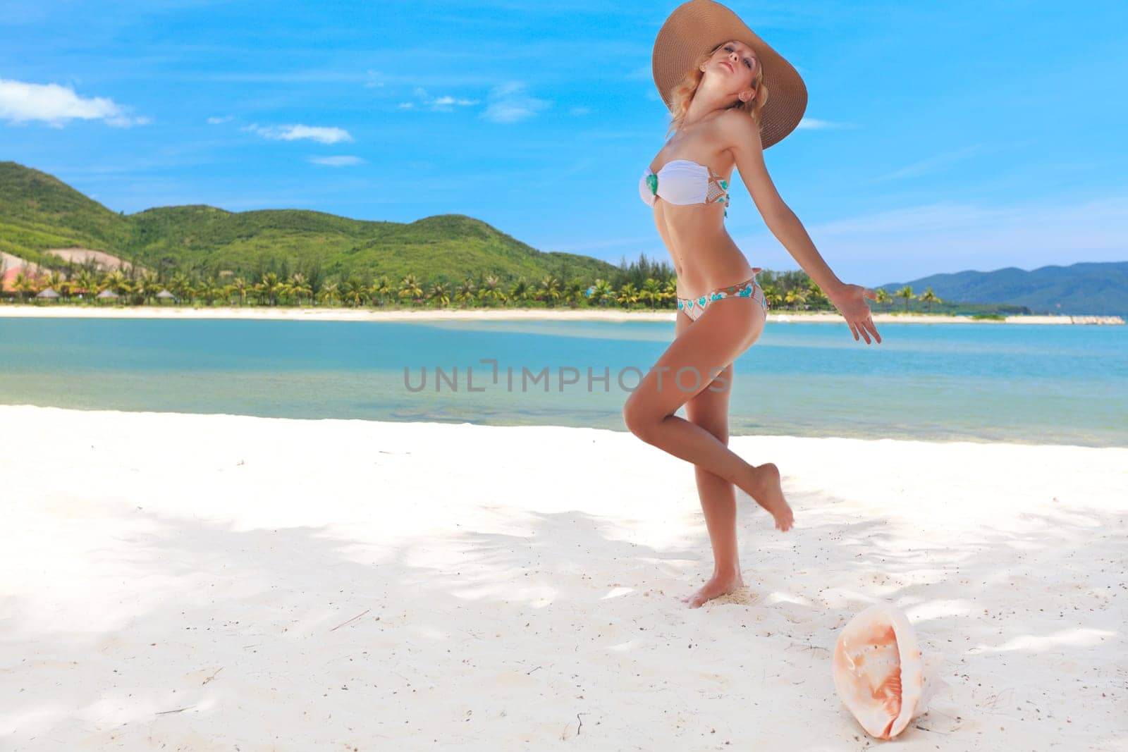 Beautiful woman in bikini on the beach
