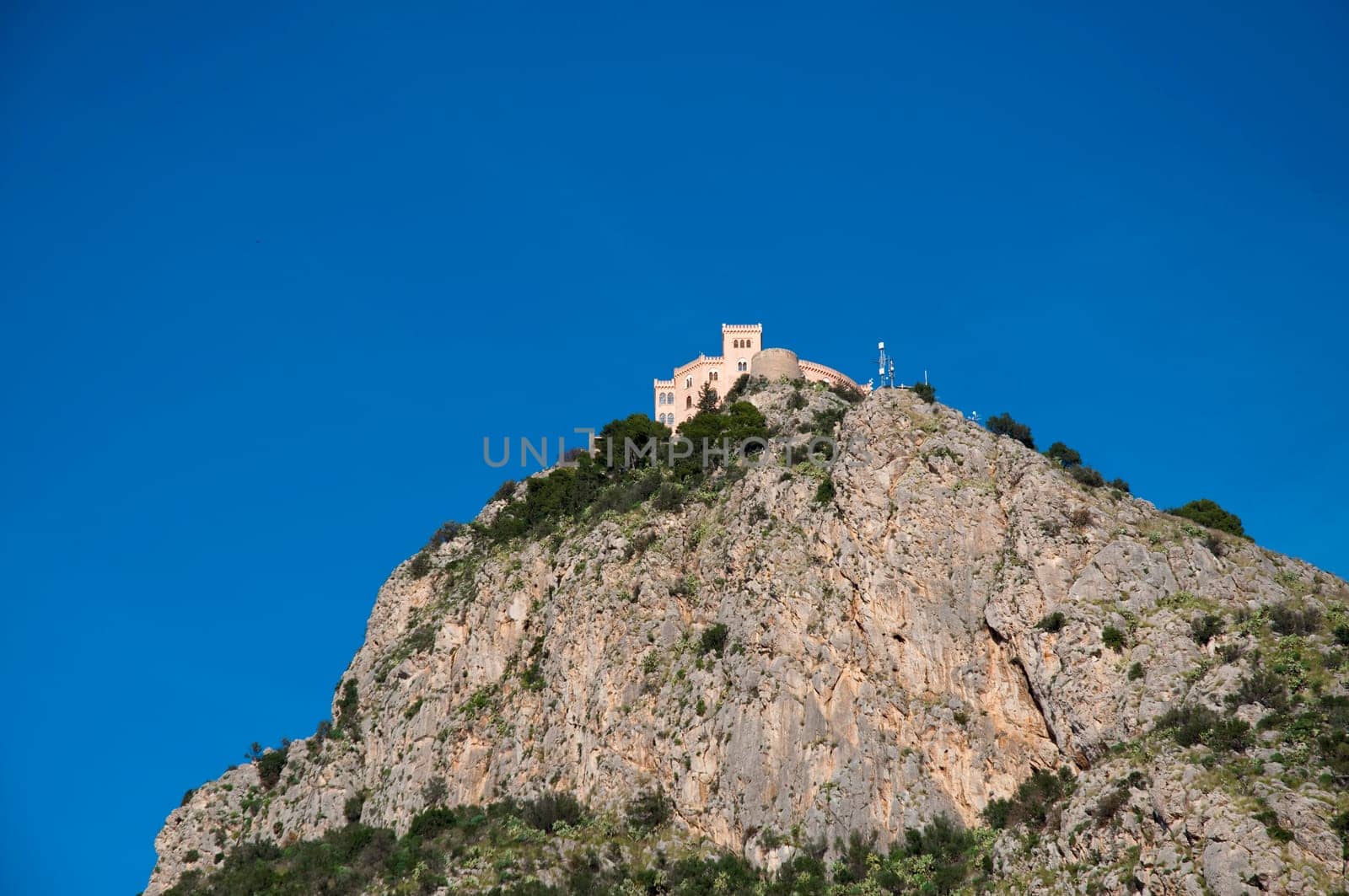 Palermo, a castle  on top of a rock