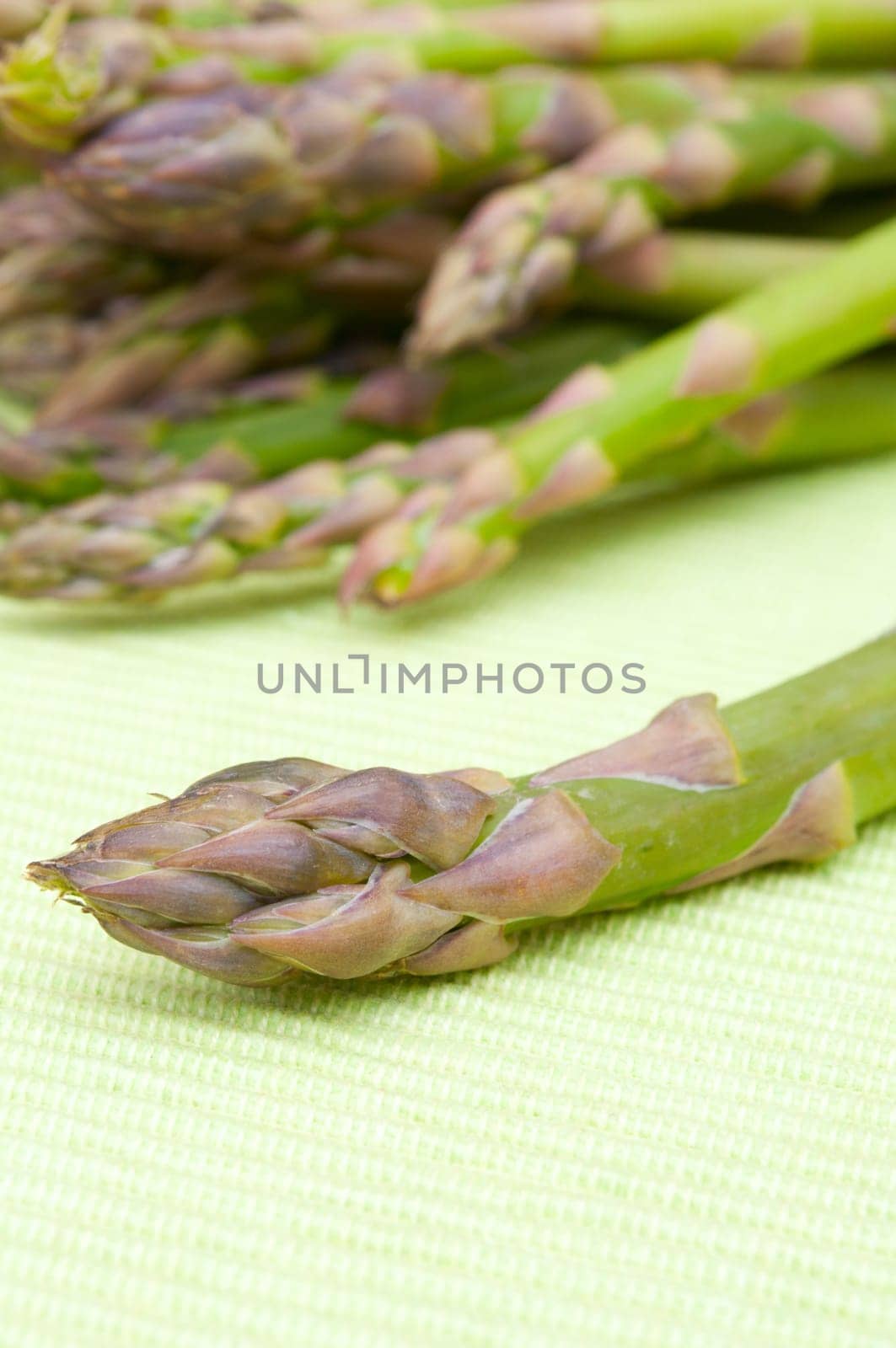 Spears of Fresh Uncooked Asparagus - Shallow Depth of Field