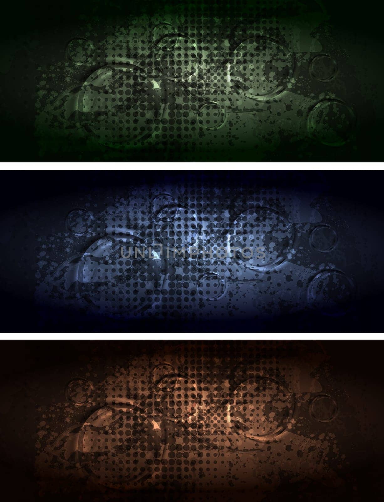 Set of dark grunge banners. Eps 10 vector