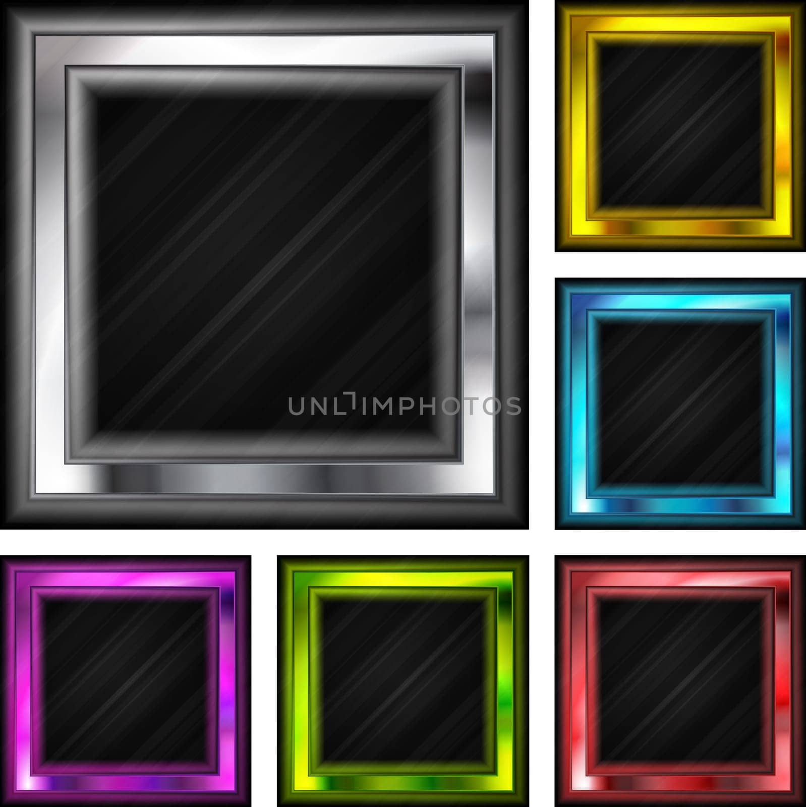 Set of glossy frameworks. Vector eps 10