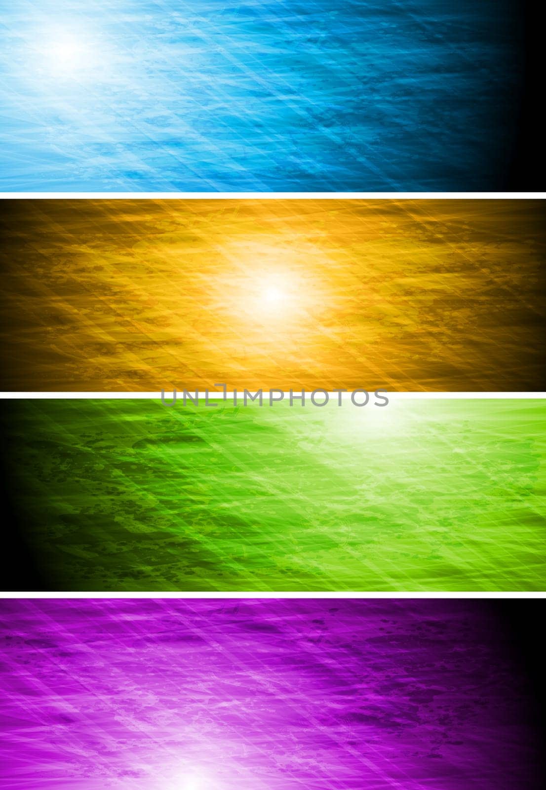 Set of vibrant grunge banners. Eps 10