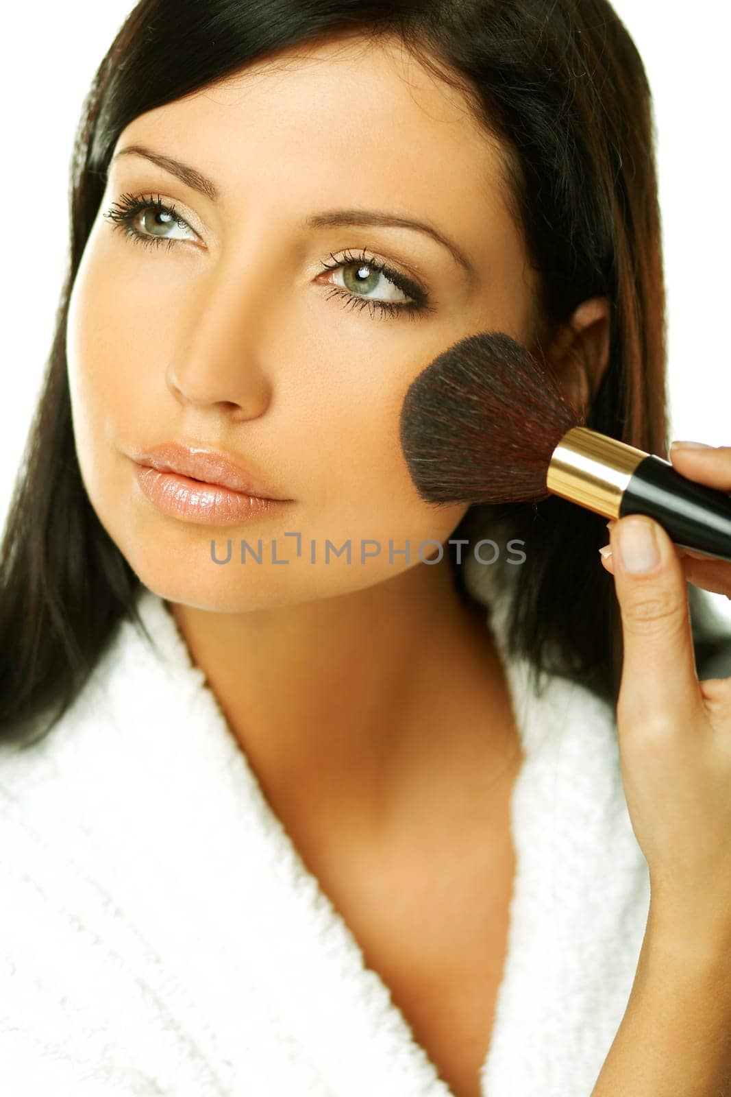Young beautiful woman during daily morning routines