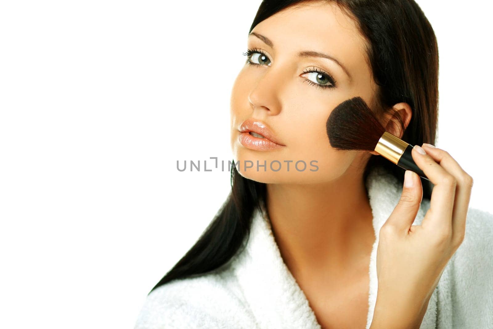 Young beautiful woman during daily morning routines