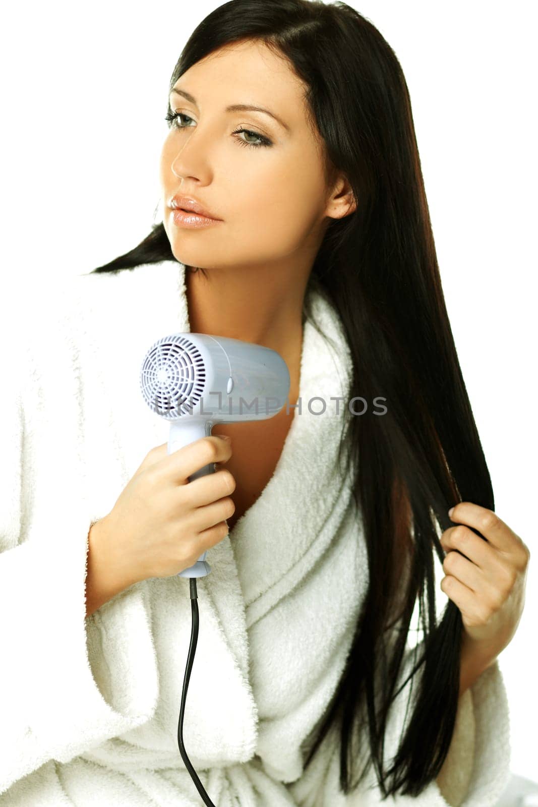 Young beautiful woman during daily morning routines