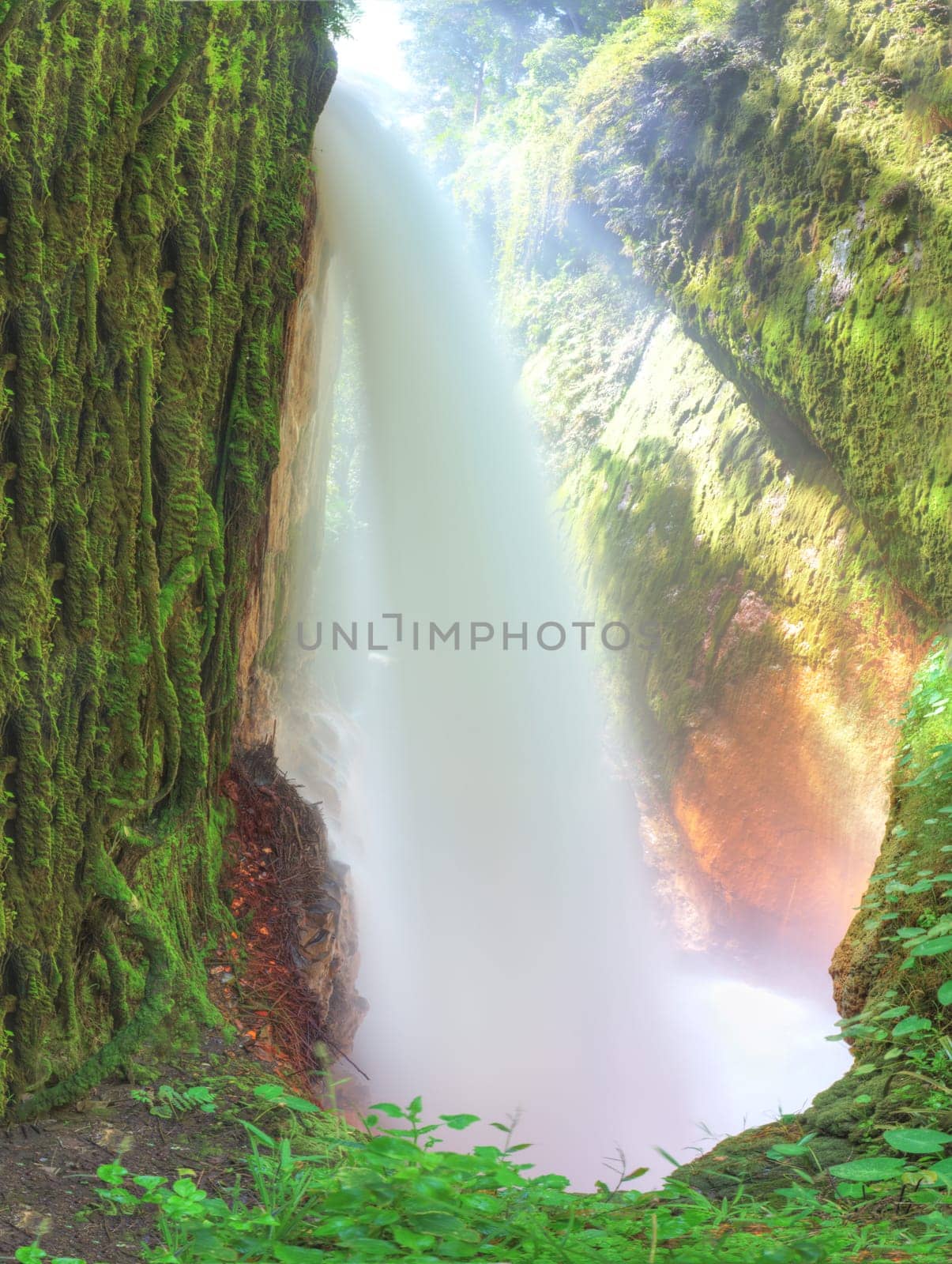 Blawan waterfall. Java. Indonesia. Merged from 2 images