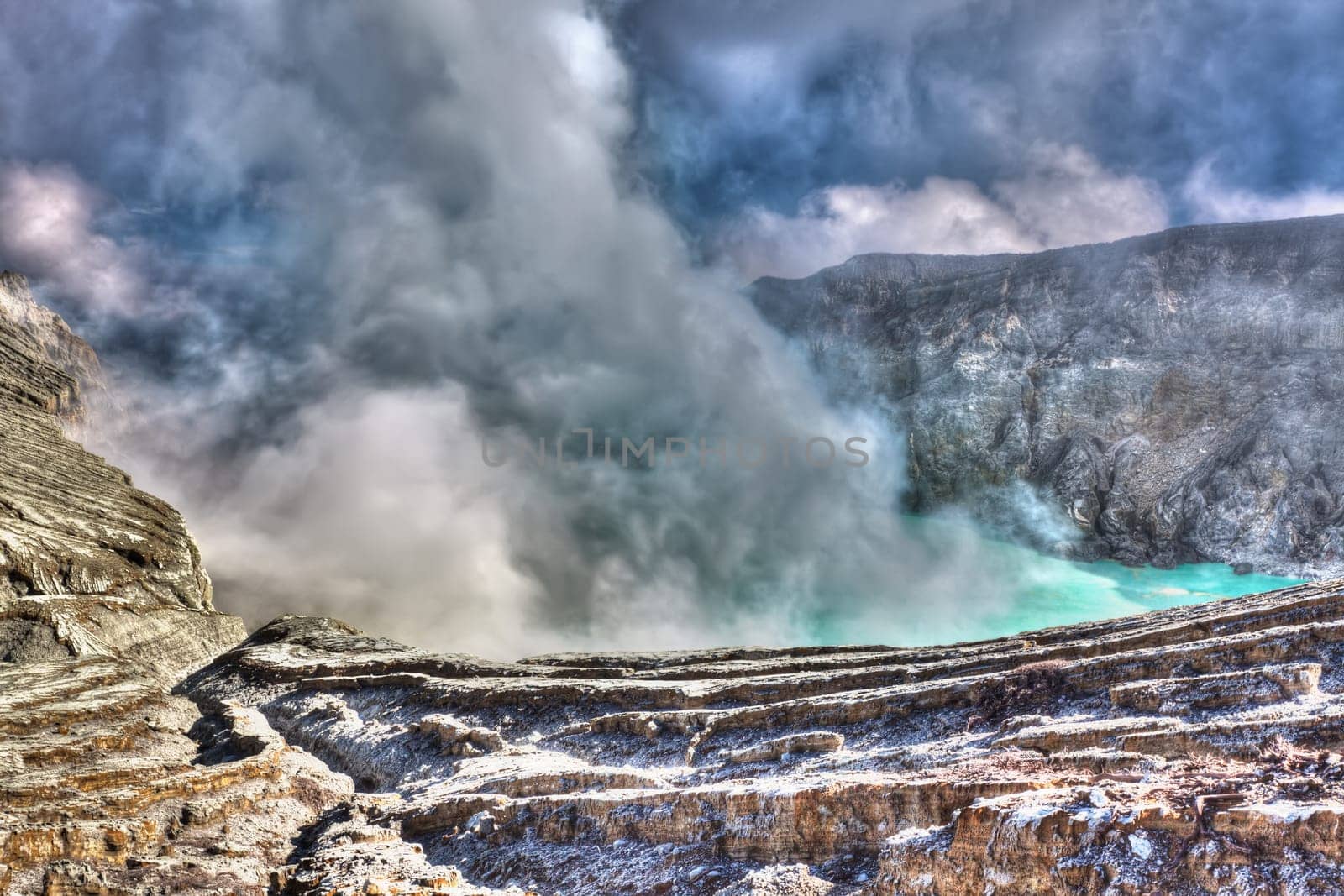 Crater of volcano Ijen. Java. Indonesia.