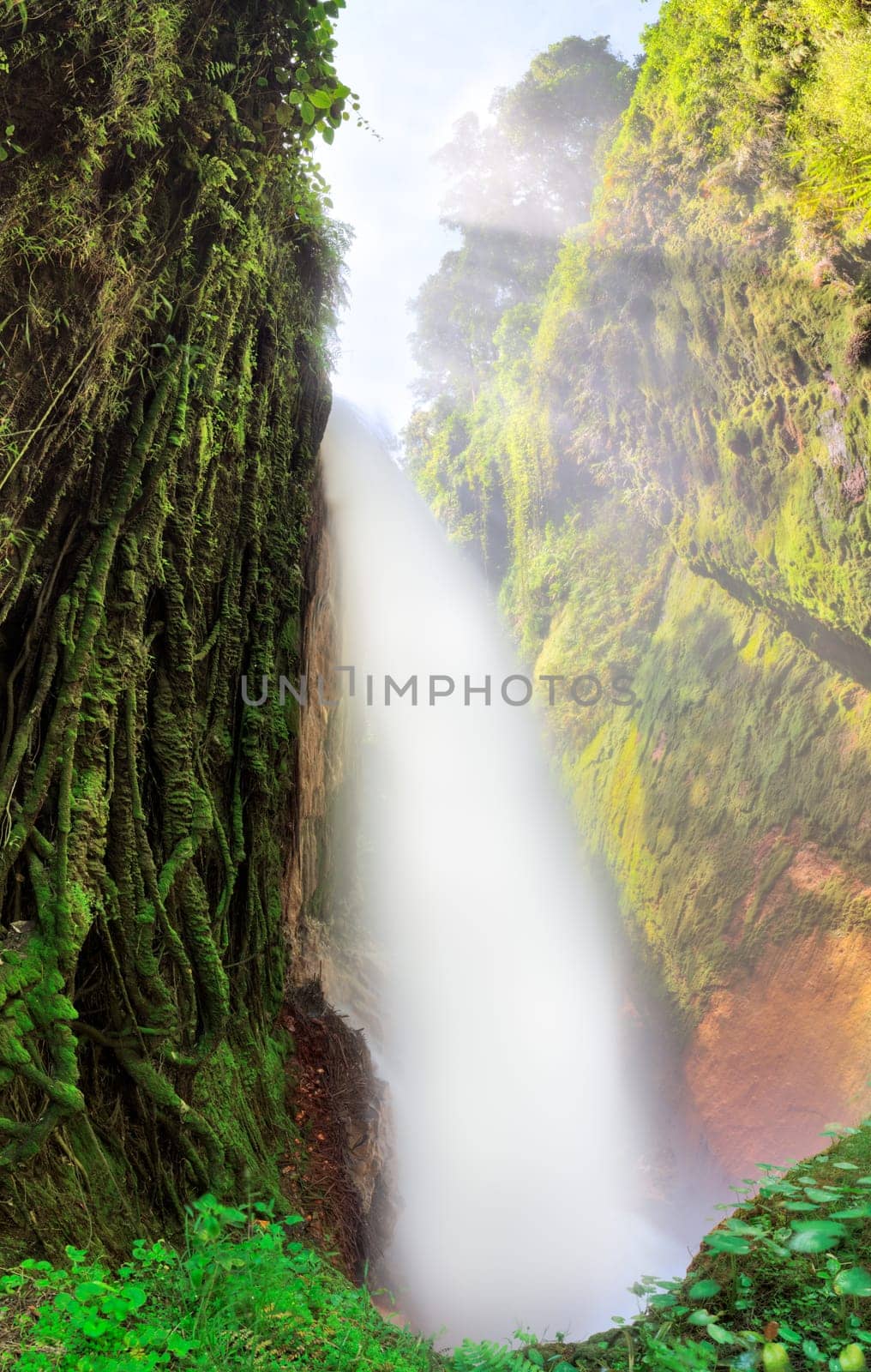 Blawan waterfall. Java. Indonesia. Merged from 2 images