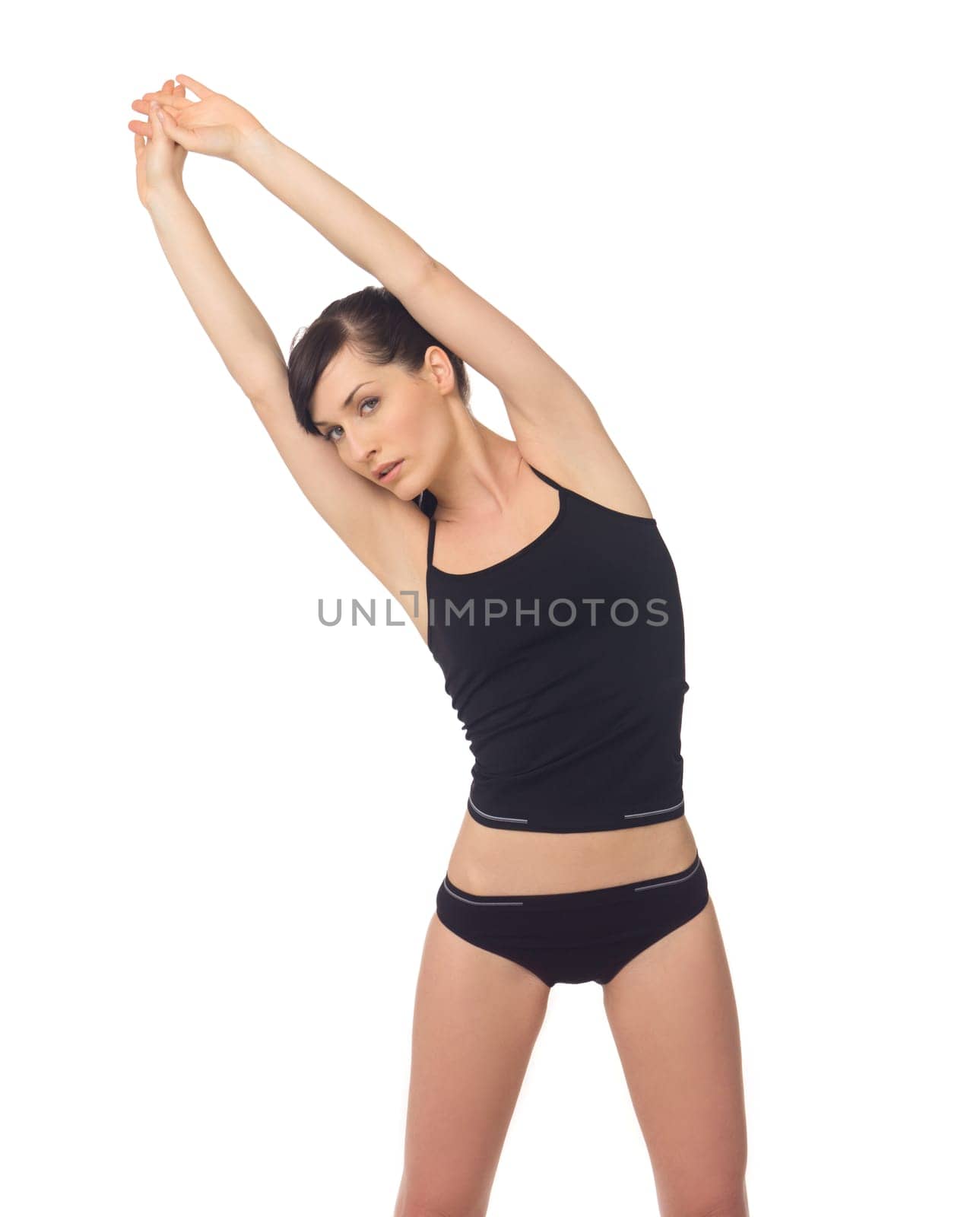 Young beautiful woman during fitness time and exercising