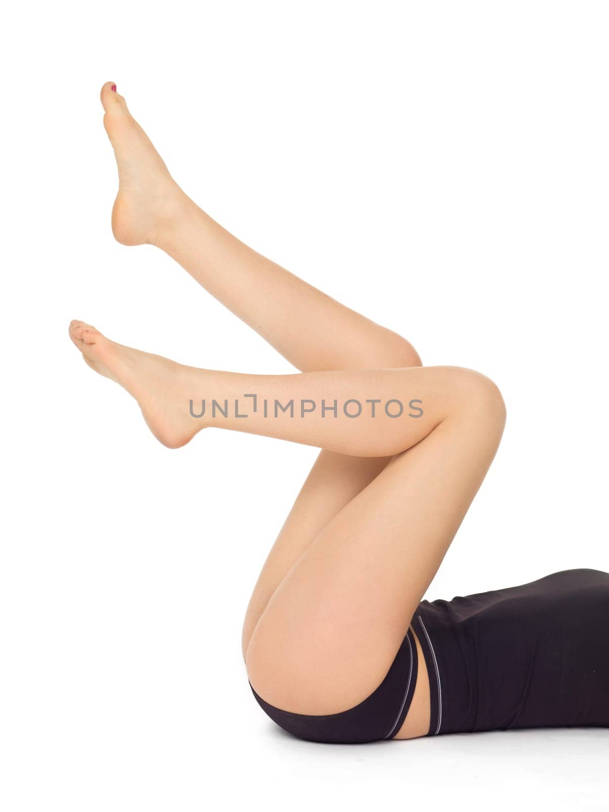 Young beautiful woman during fitness time and exercising