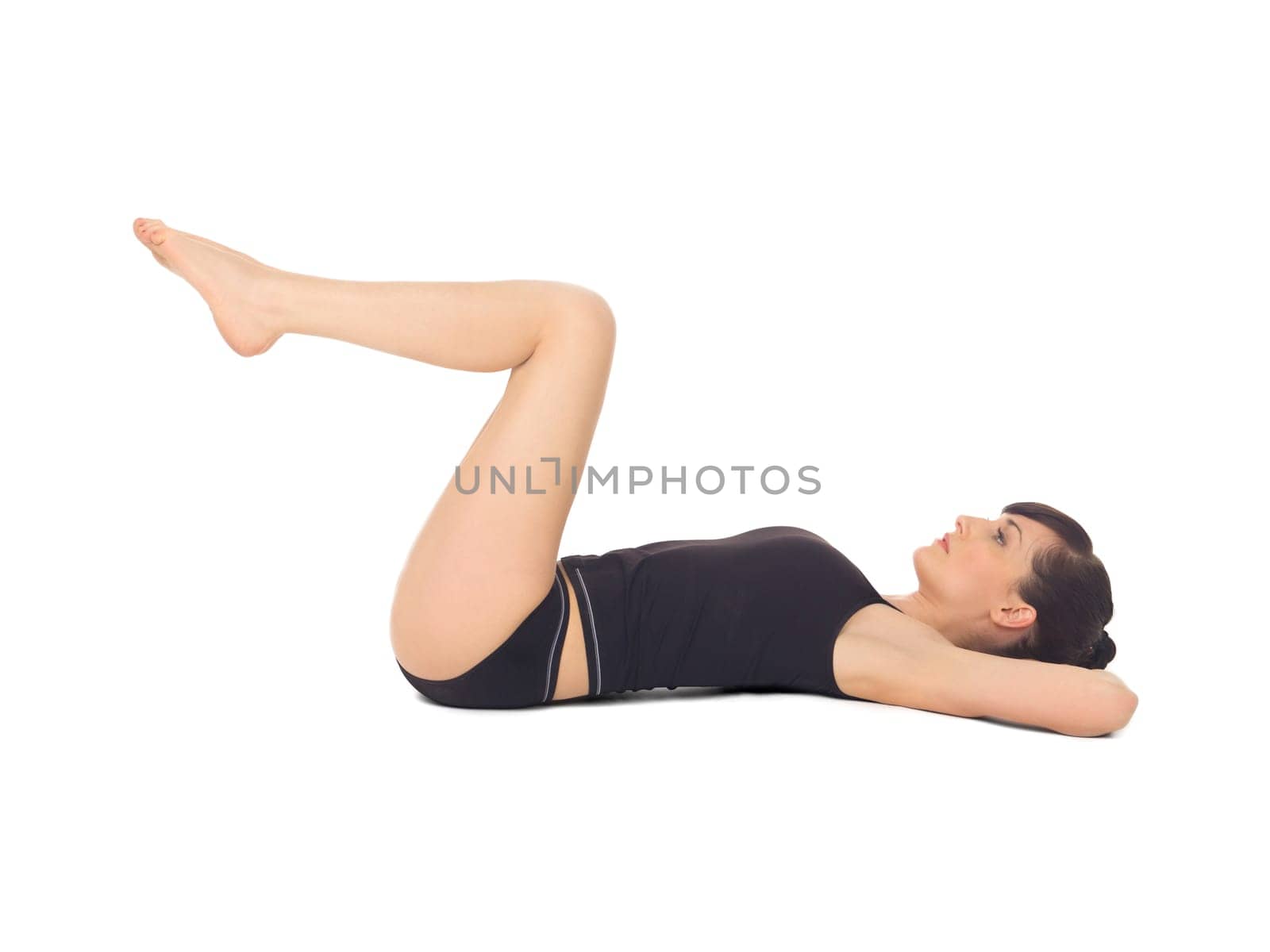 Young beautiful woman during fitness time and exercising