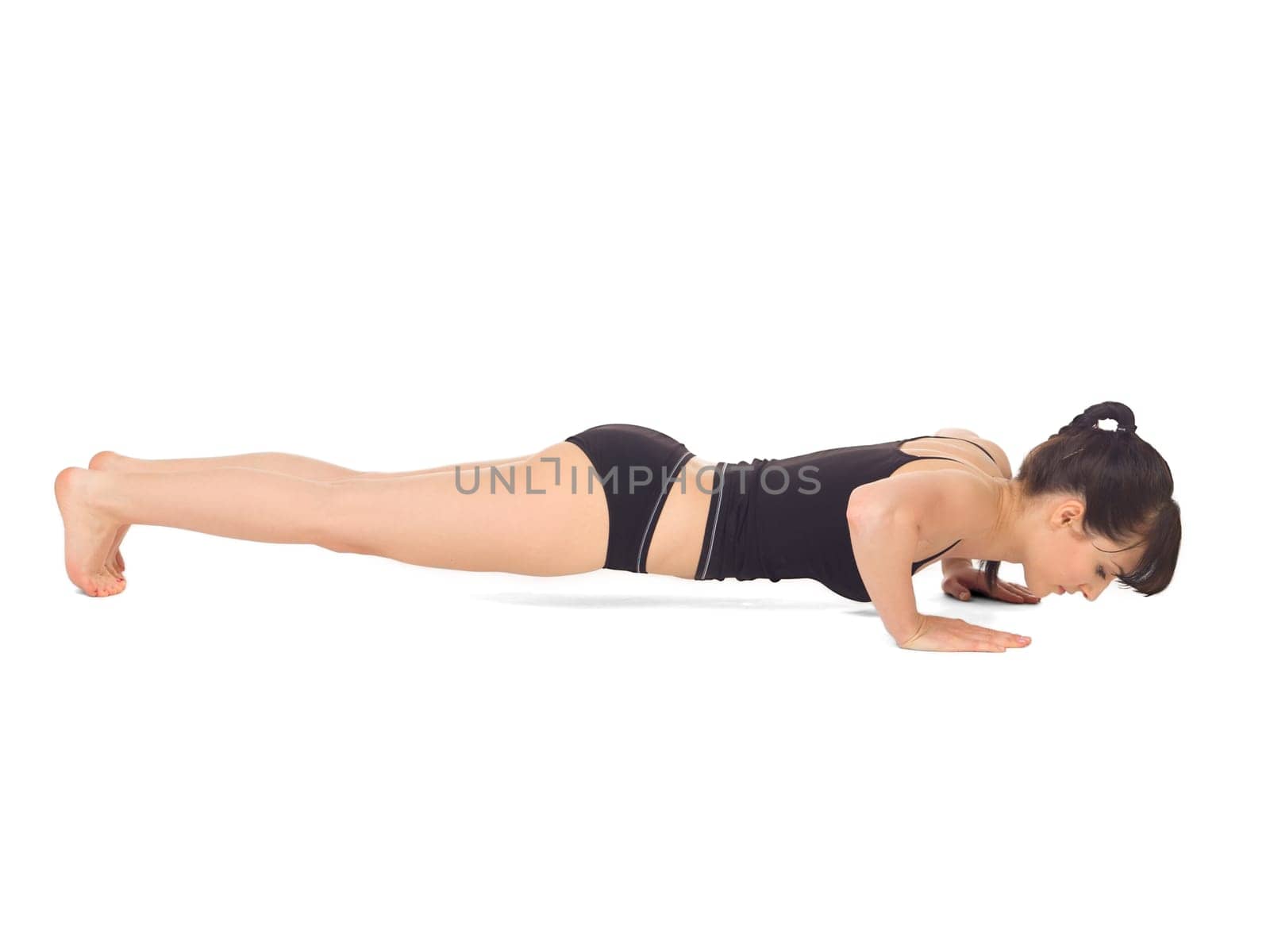 Young beautiful woman during fitness time and exercising