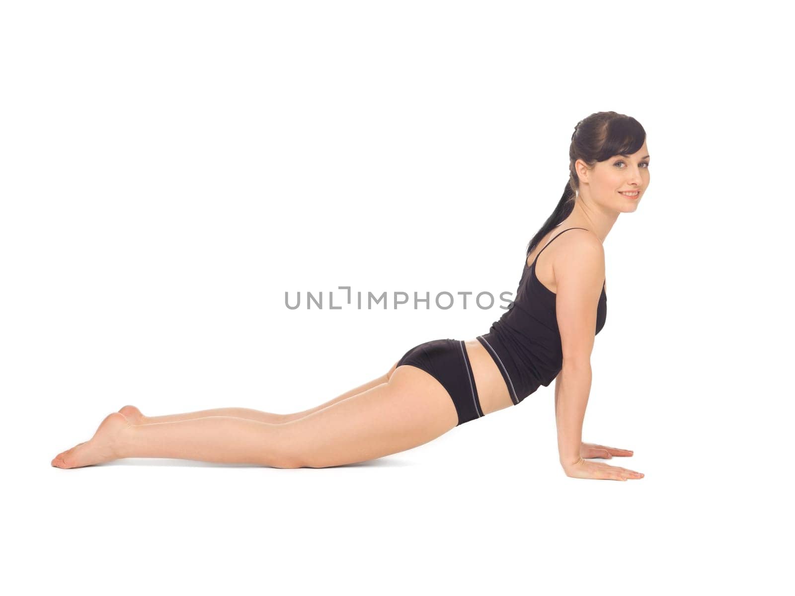 Young beautiful woman during fitness time and exercising