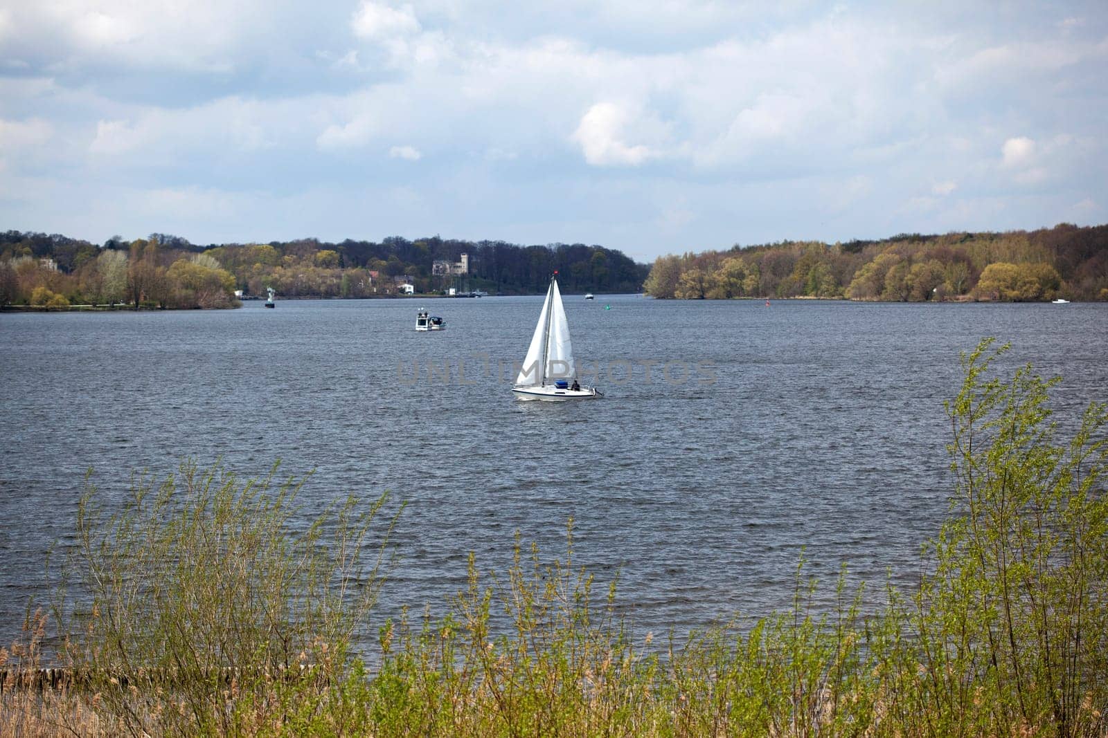 Sailing on a lake