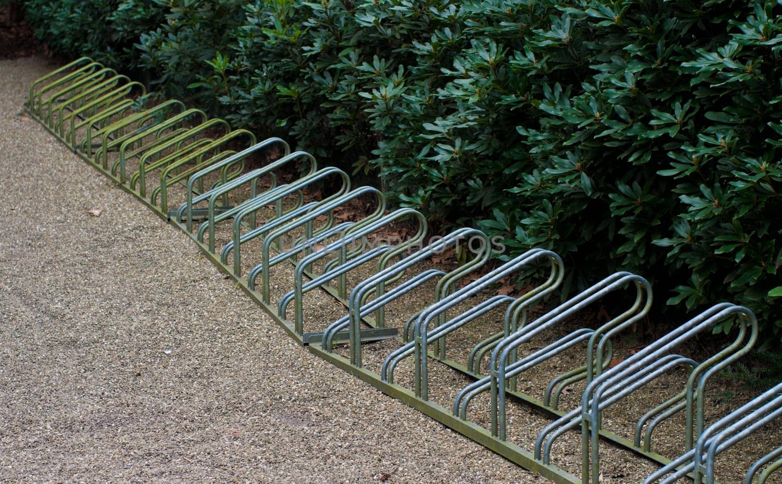 empty bicycle rack for parking bicycles