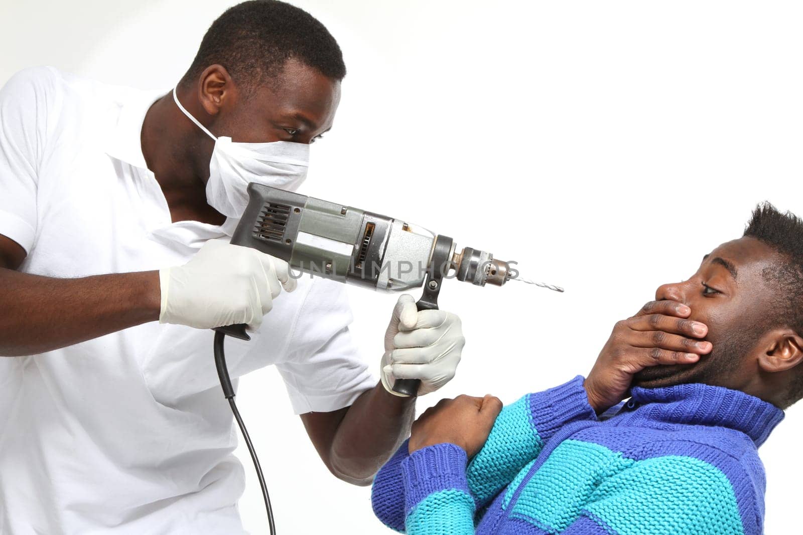 Dentist with drill