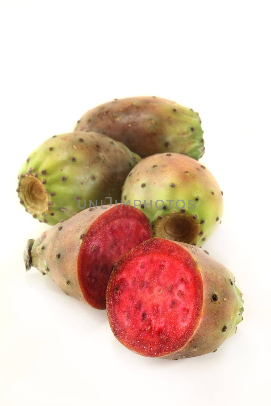 Prickly pears against a white background