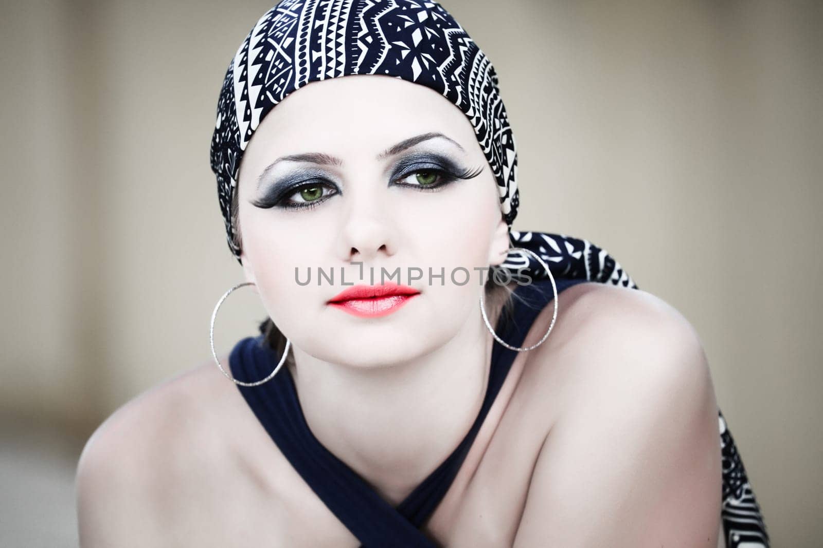 Fashion style high key portrait of woman