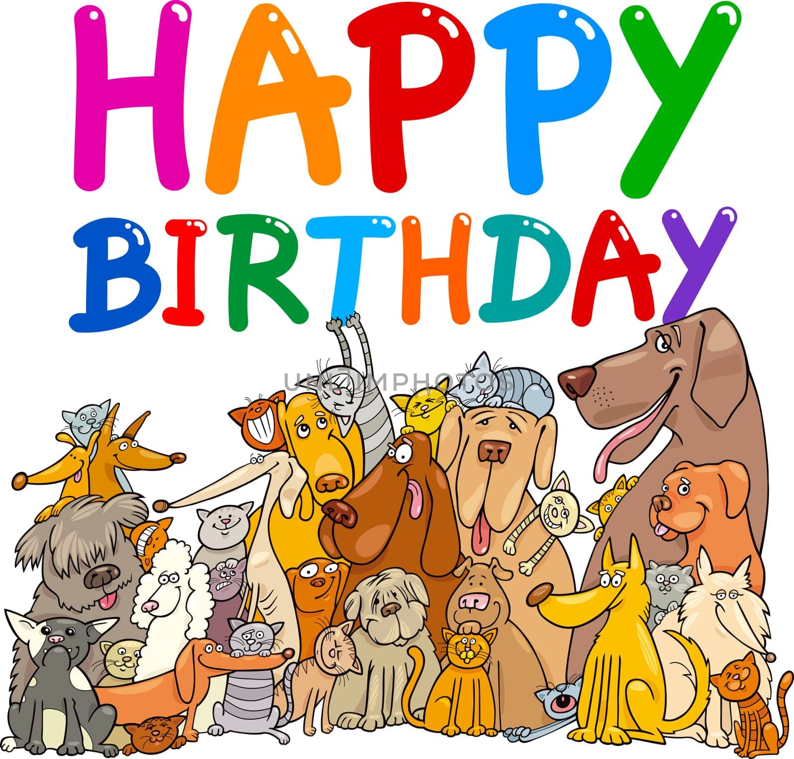 cartoon illustration design for happy birthday anniversary