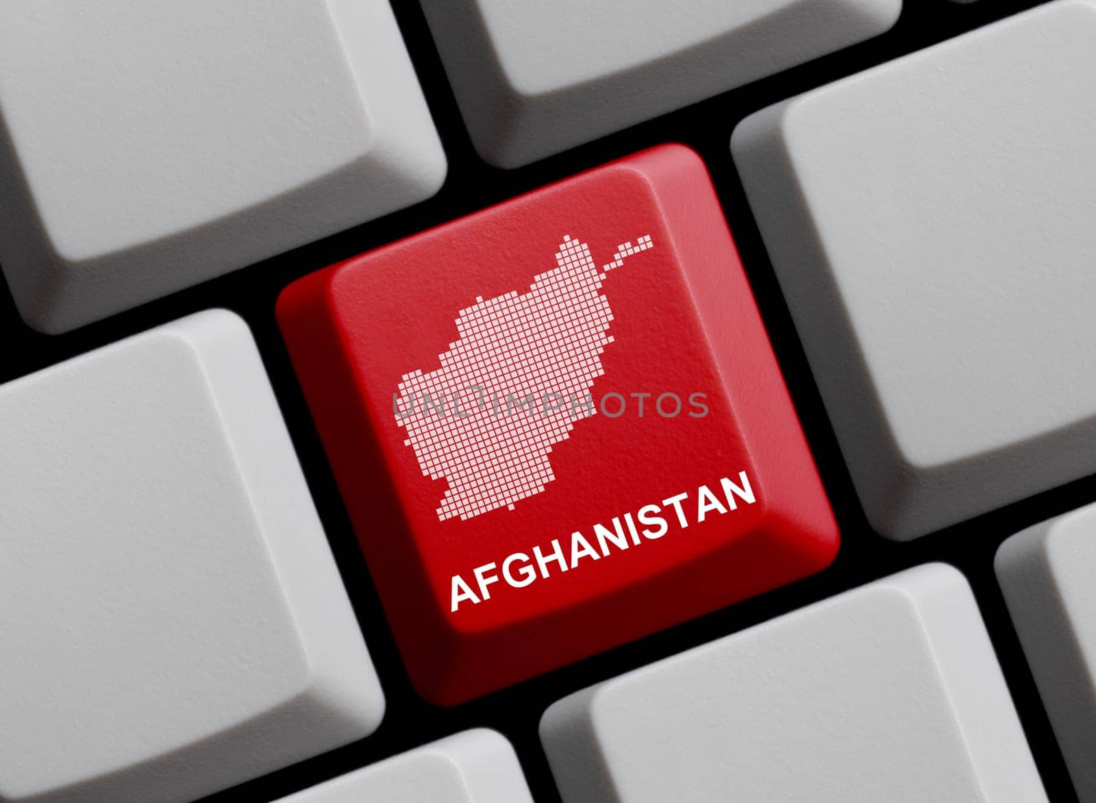 Afghanistan - Outline on Keyboard
