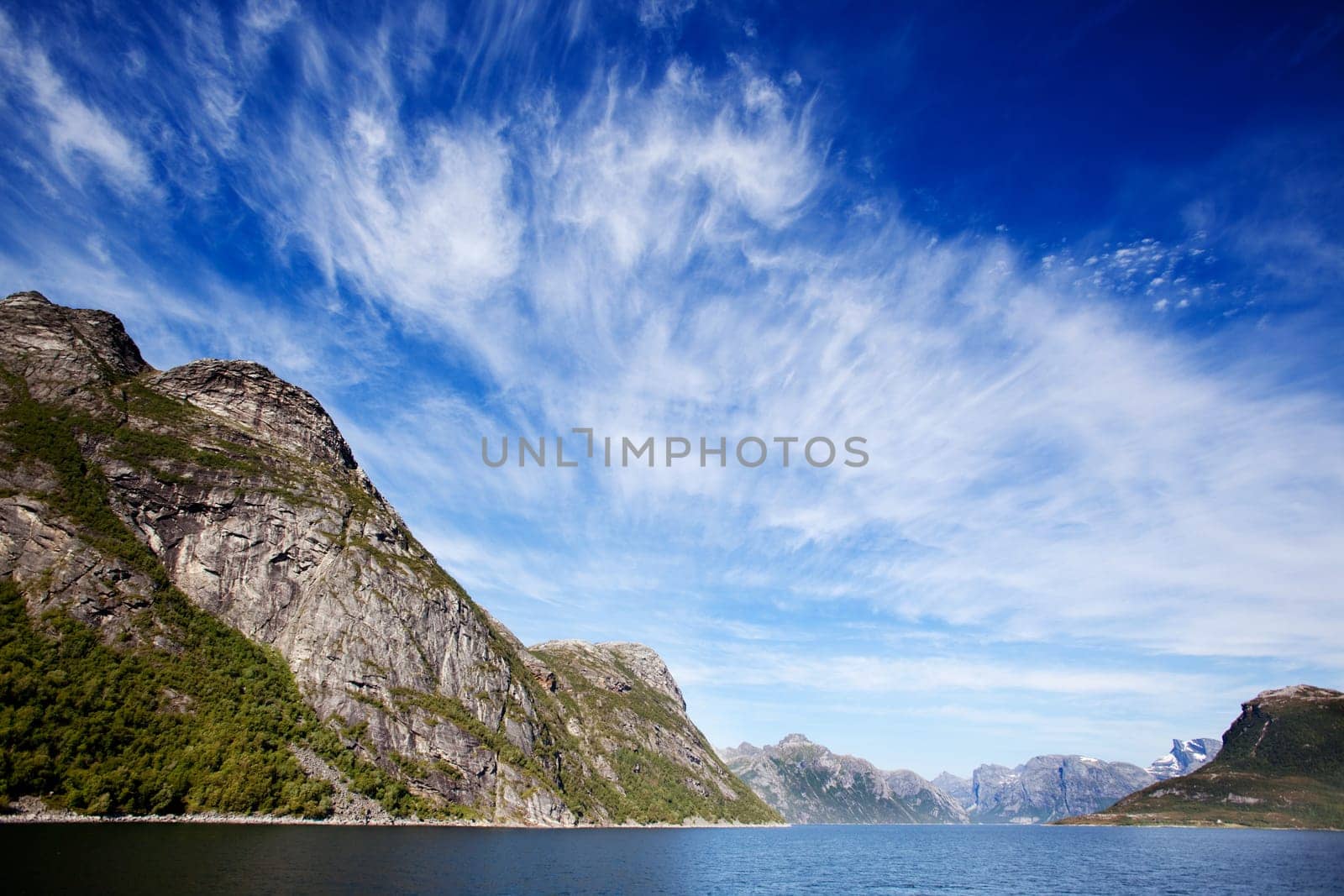 Mountains on a coastal landscape in northern Norway