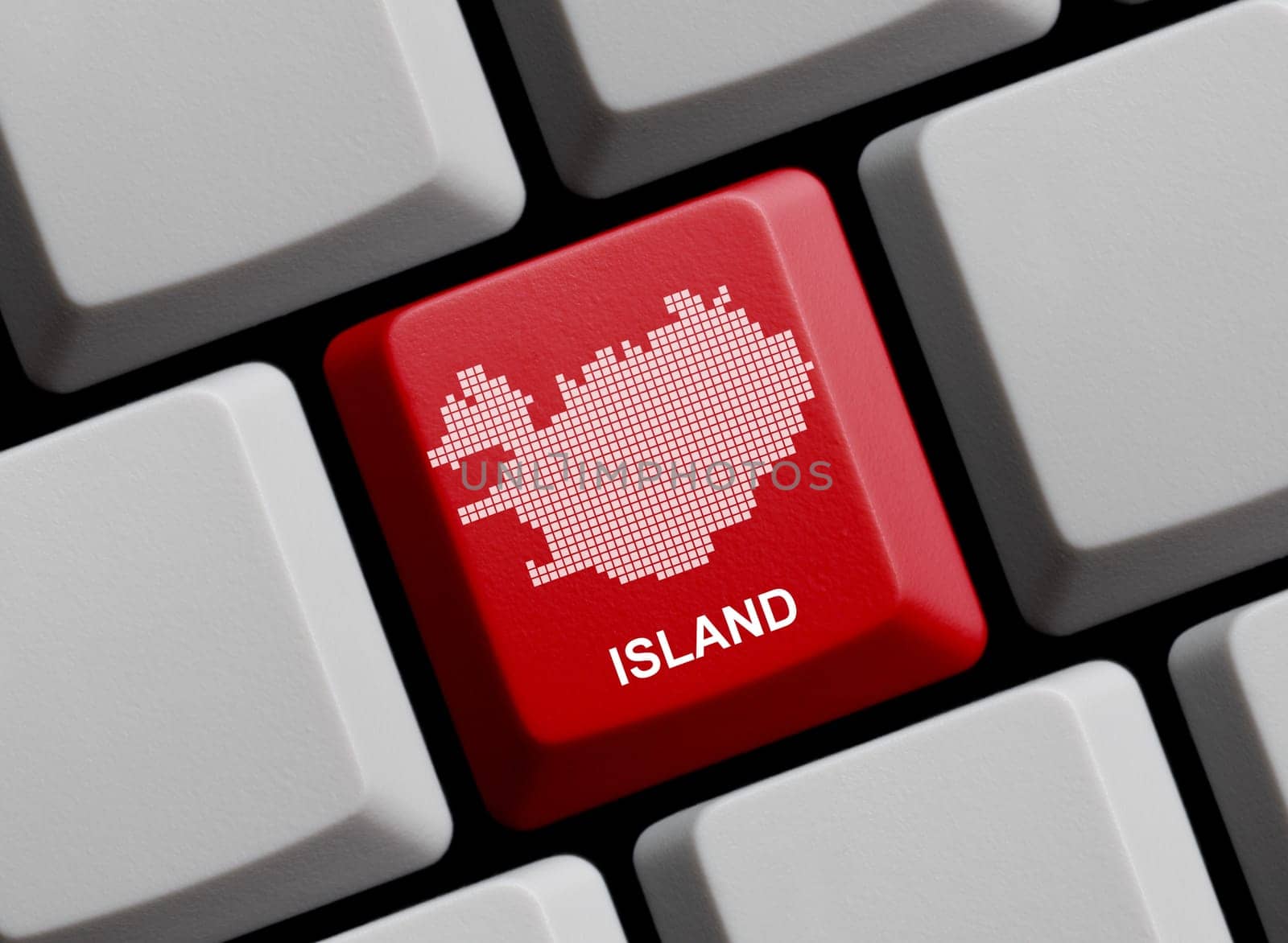 Iceland - Outline on Keyboard